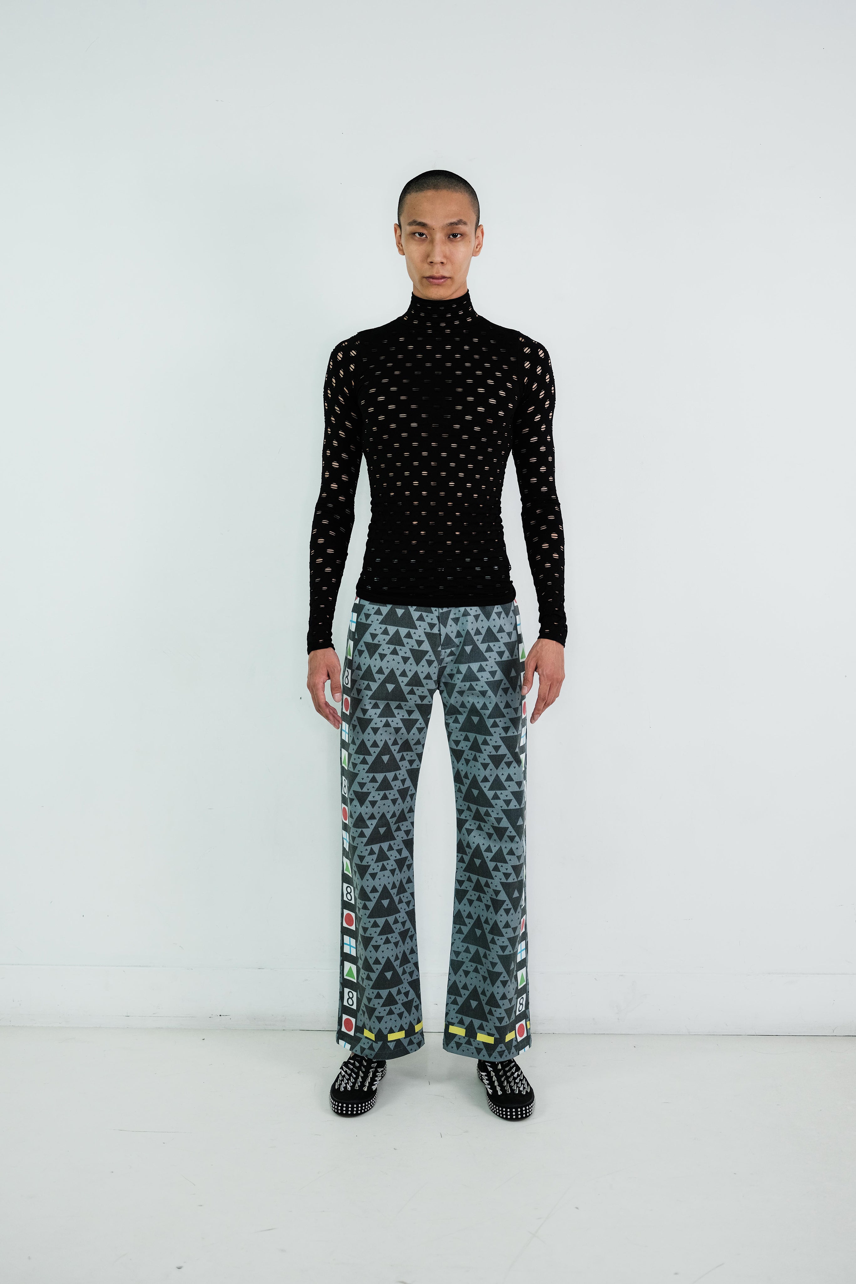 Perforated turtleneck