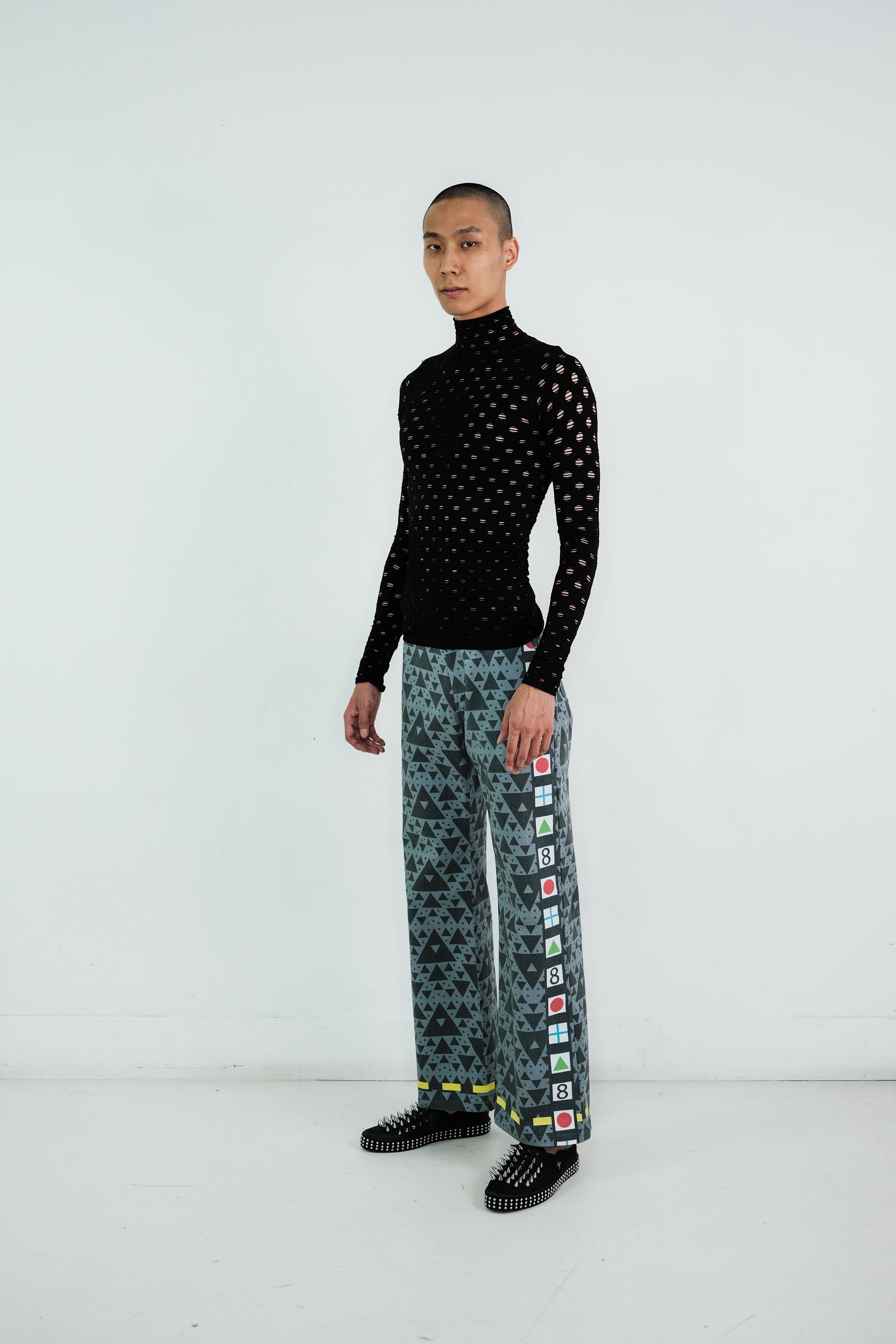 Perforated turtleneck