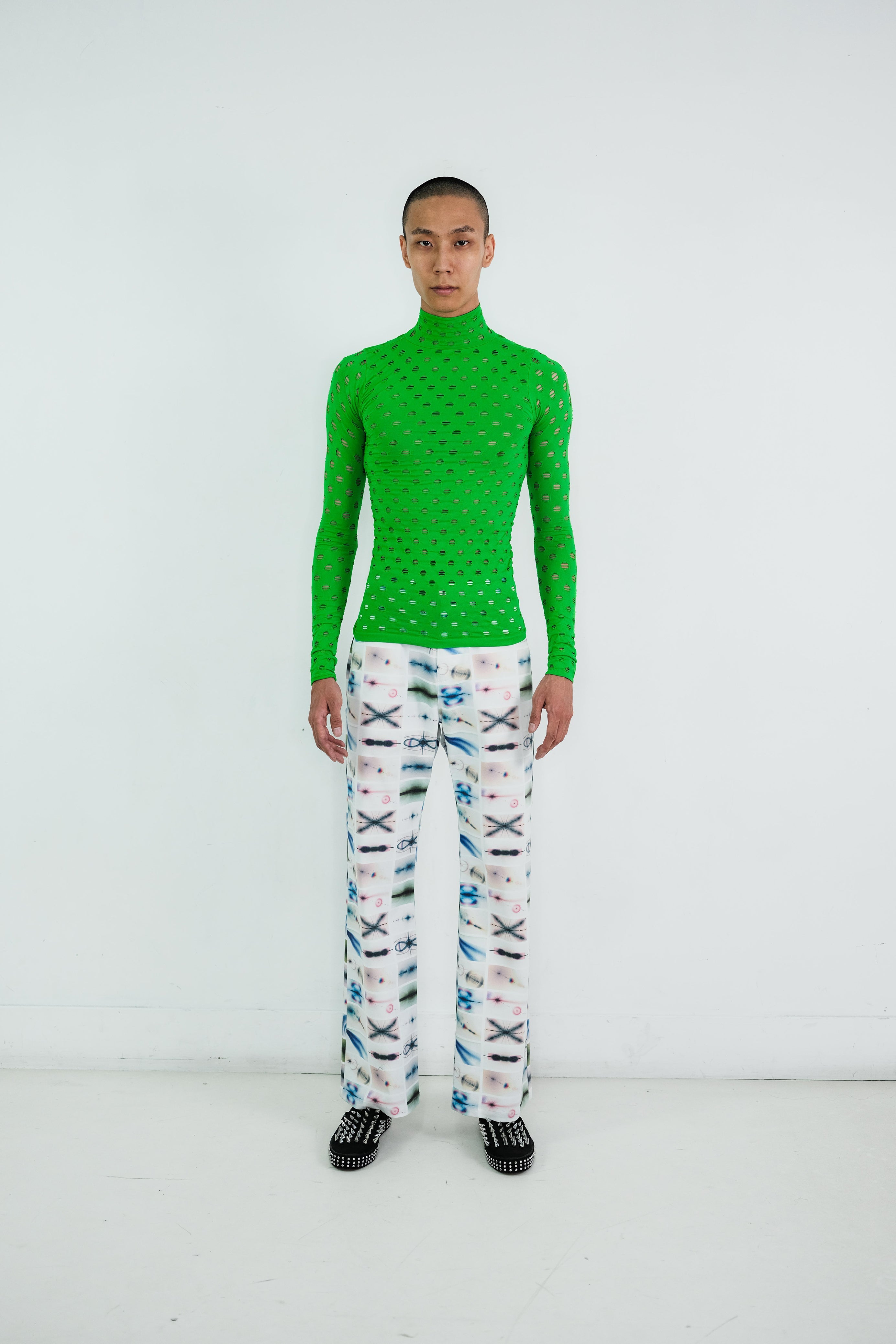 Perforated turtleneck
