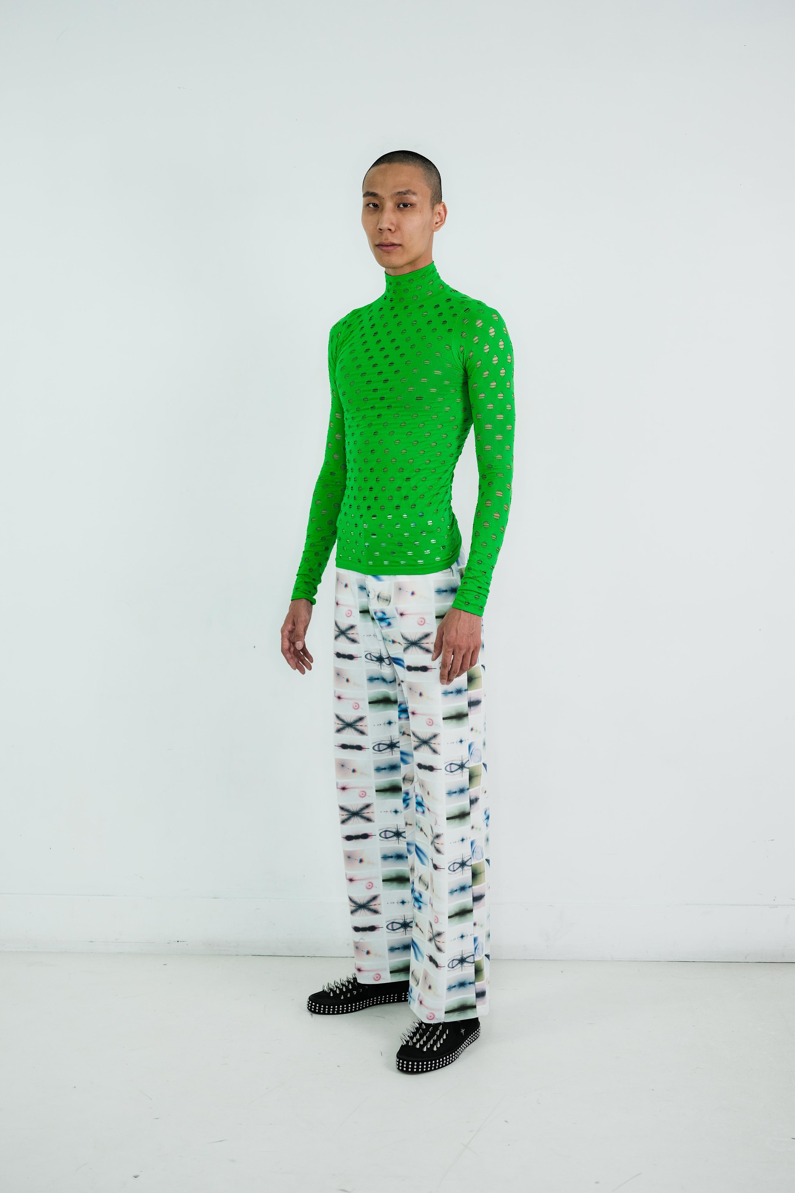 Perforated turtleneck