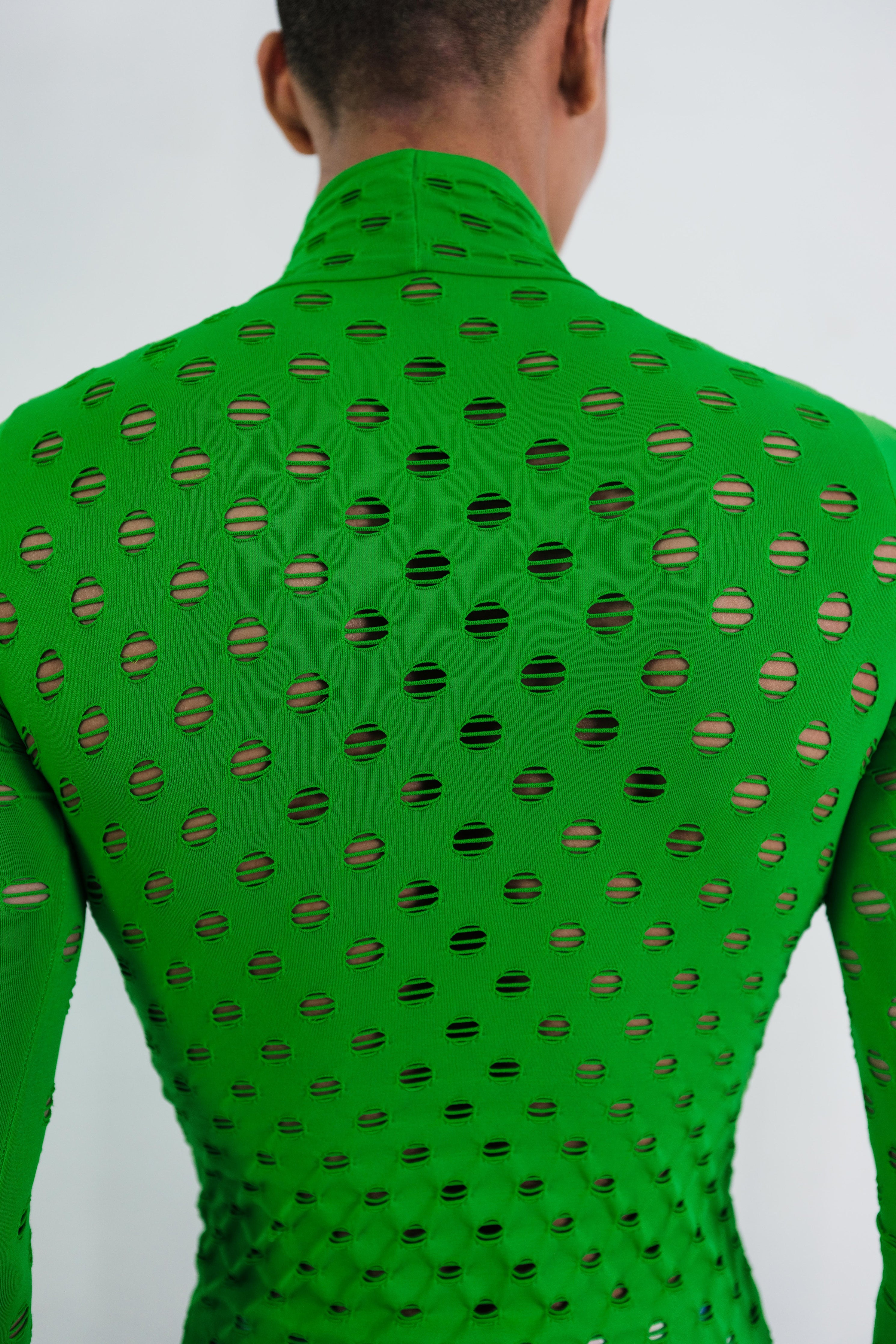 Perforated turtleneck