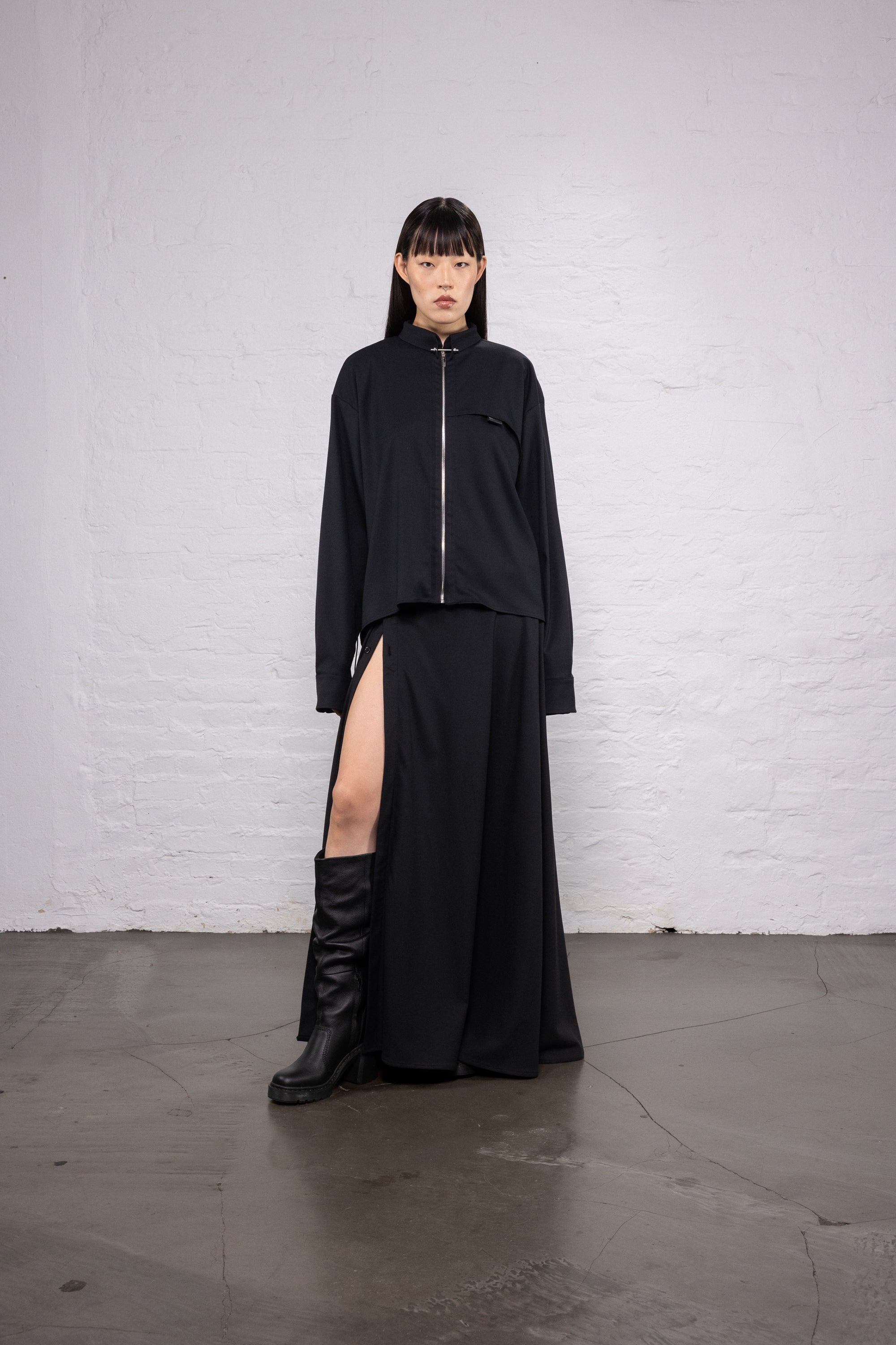 Zip shirt black