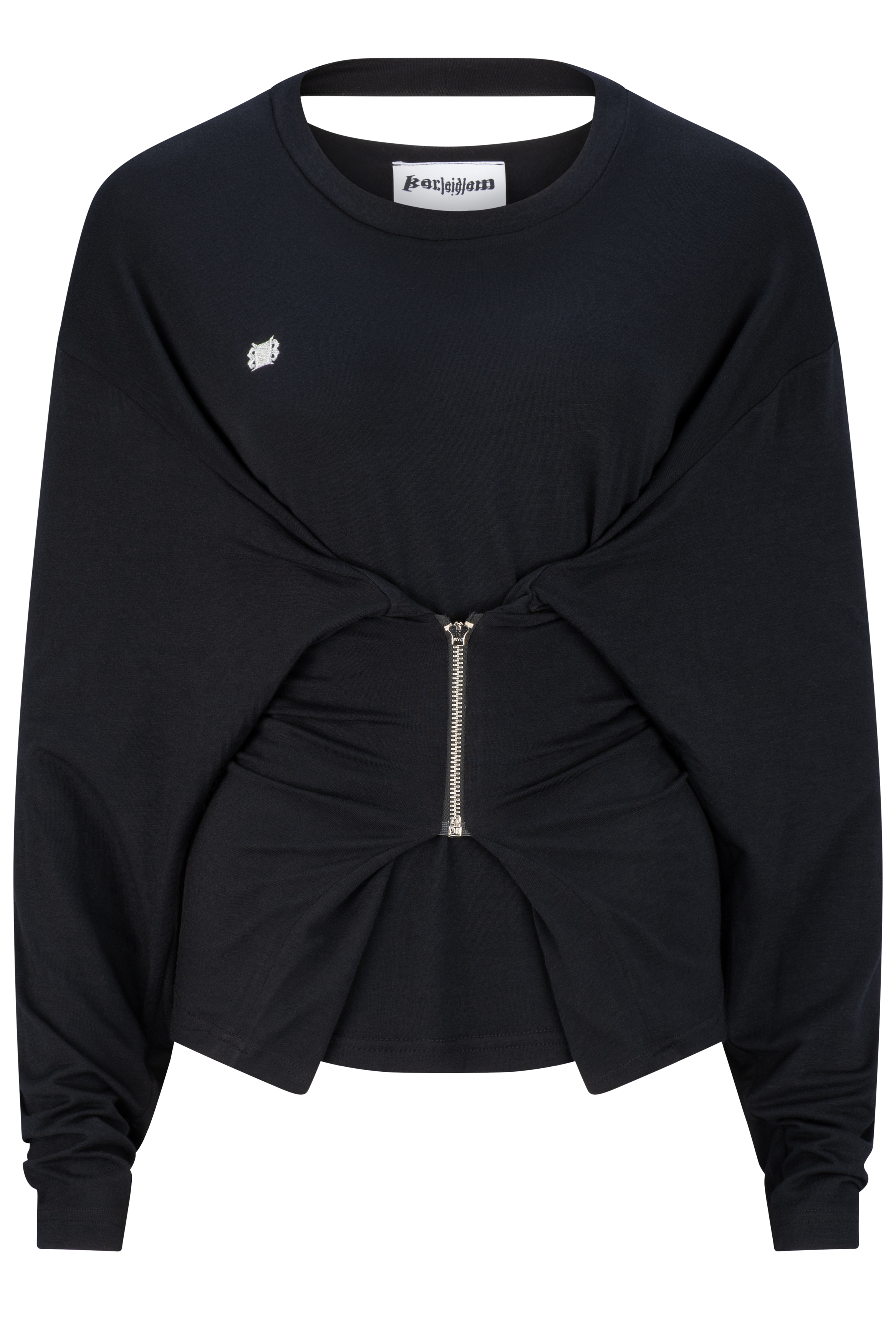 Zipper long sleeve - black