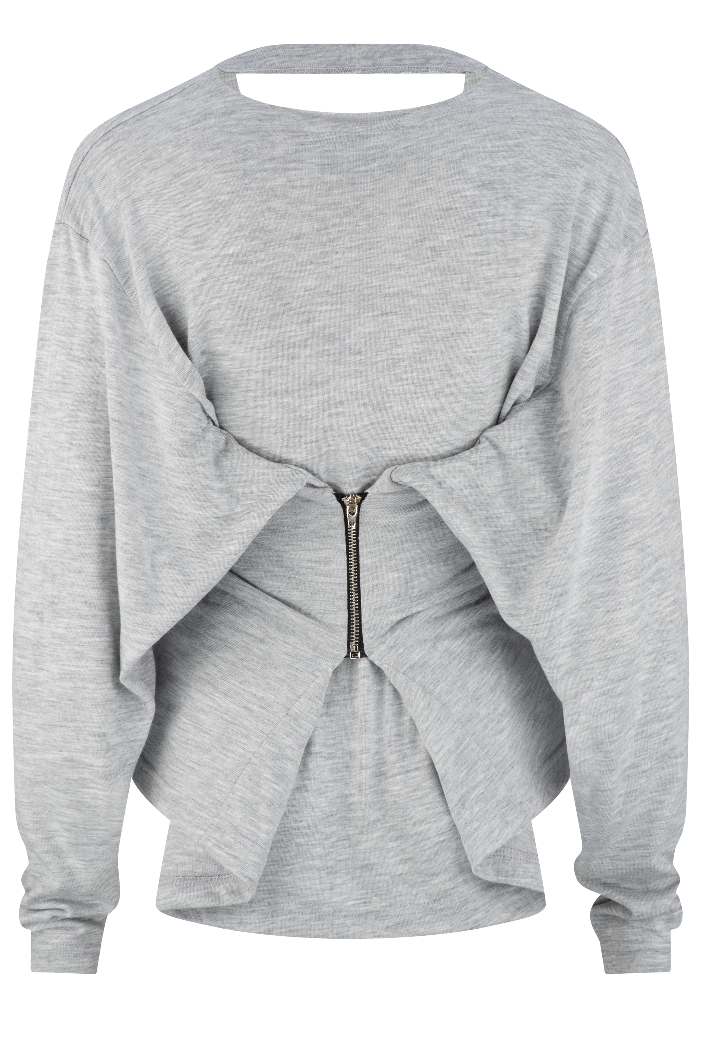 Zipper long sleeve - grey marle