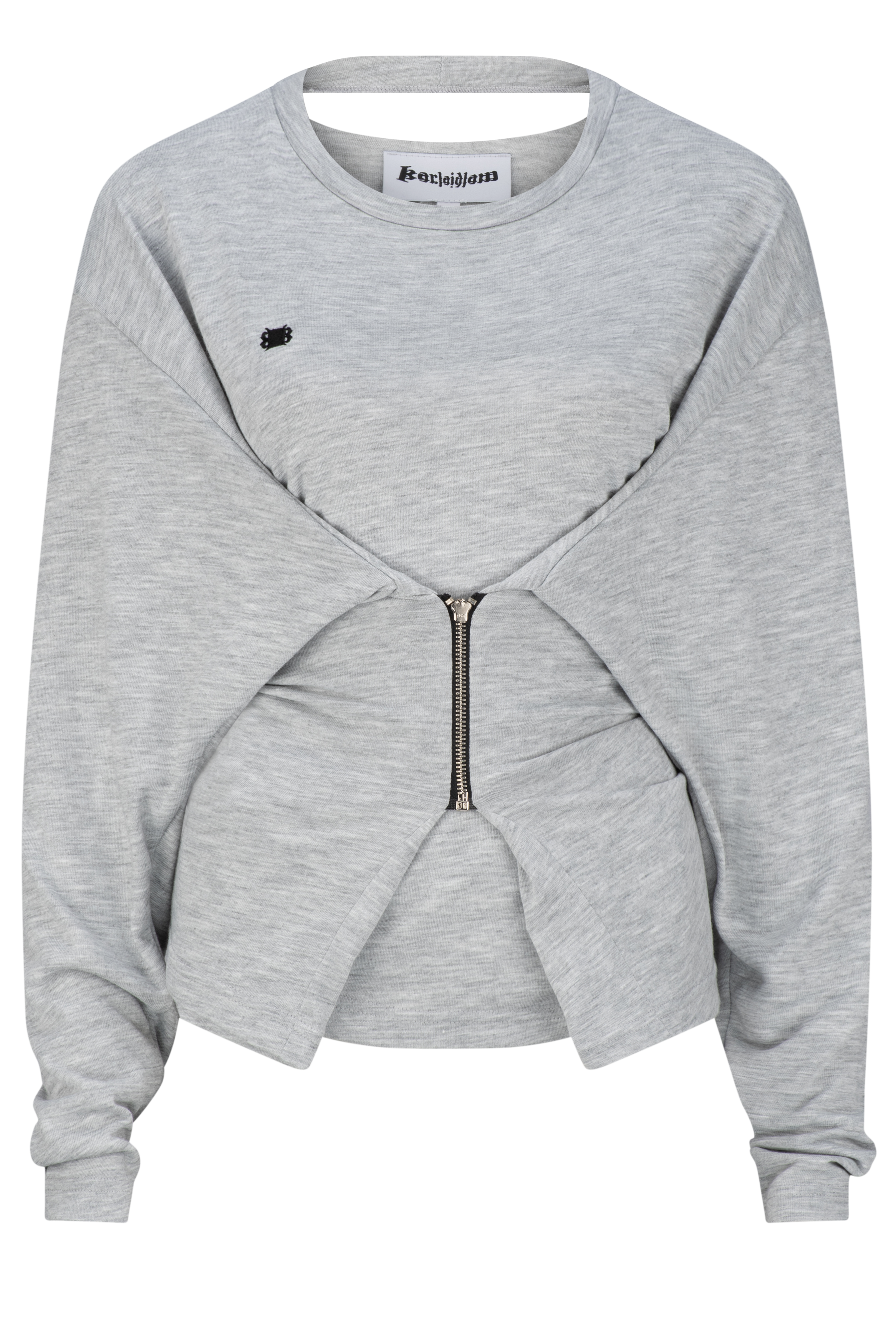 Zipper long sleeve - grey marle