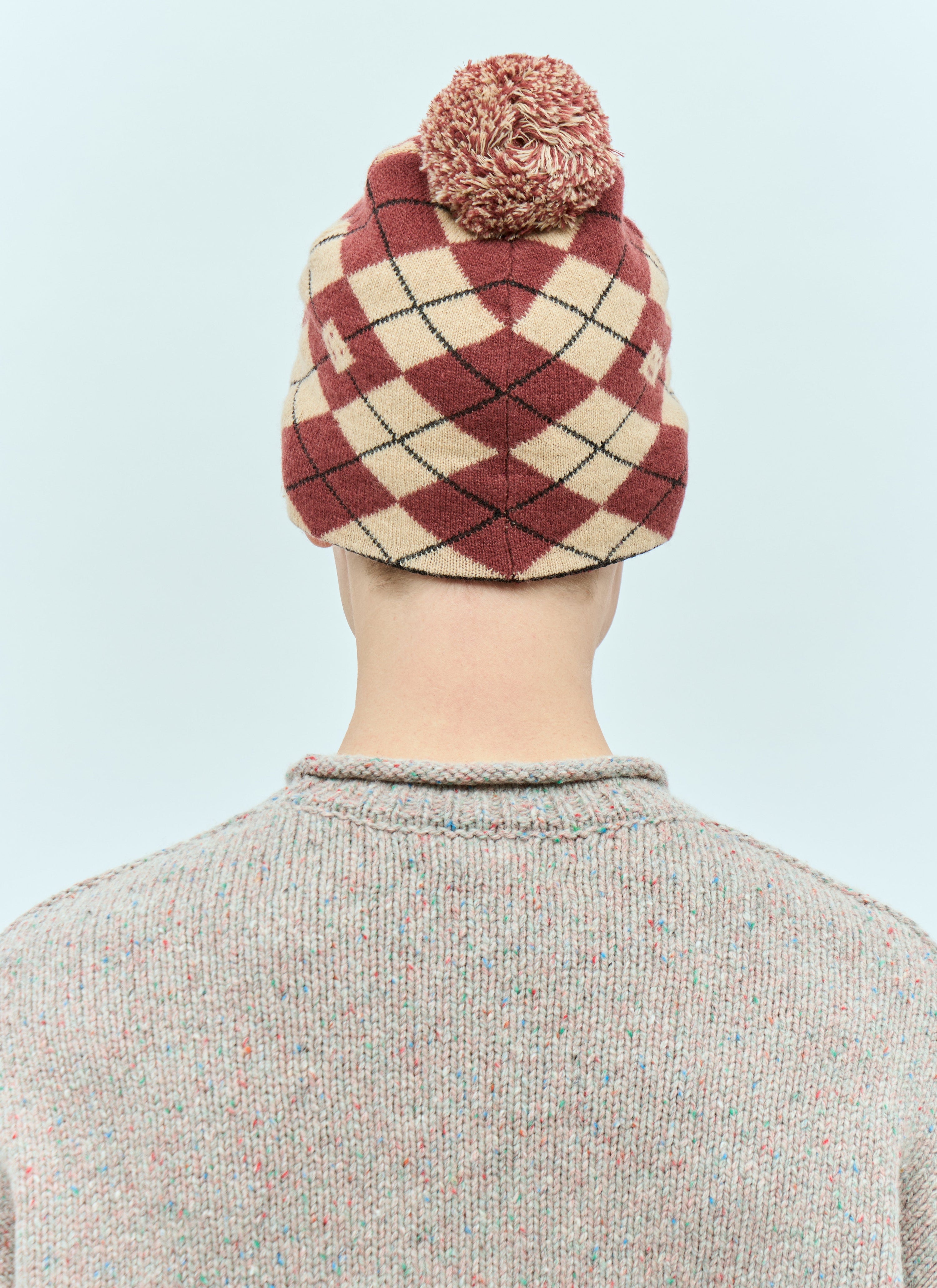Argyle jacquard beanie hat
