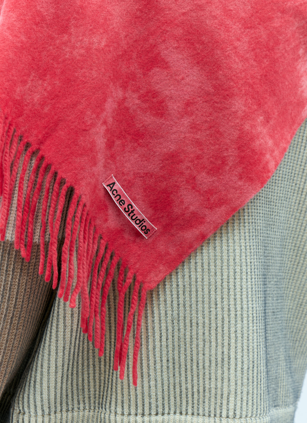 Narrow tie-dye wool scarf
