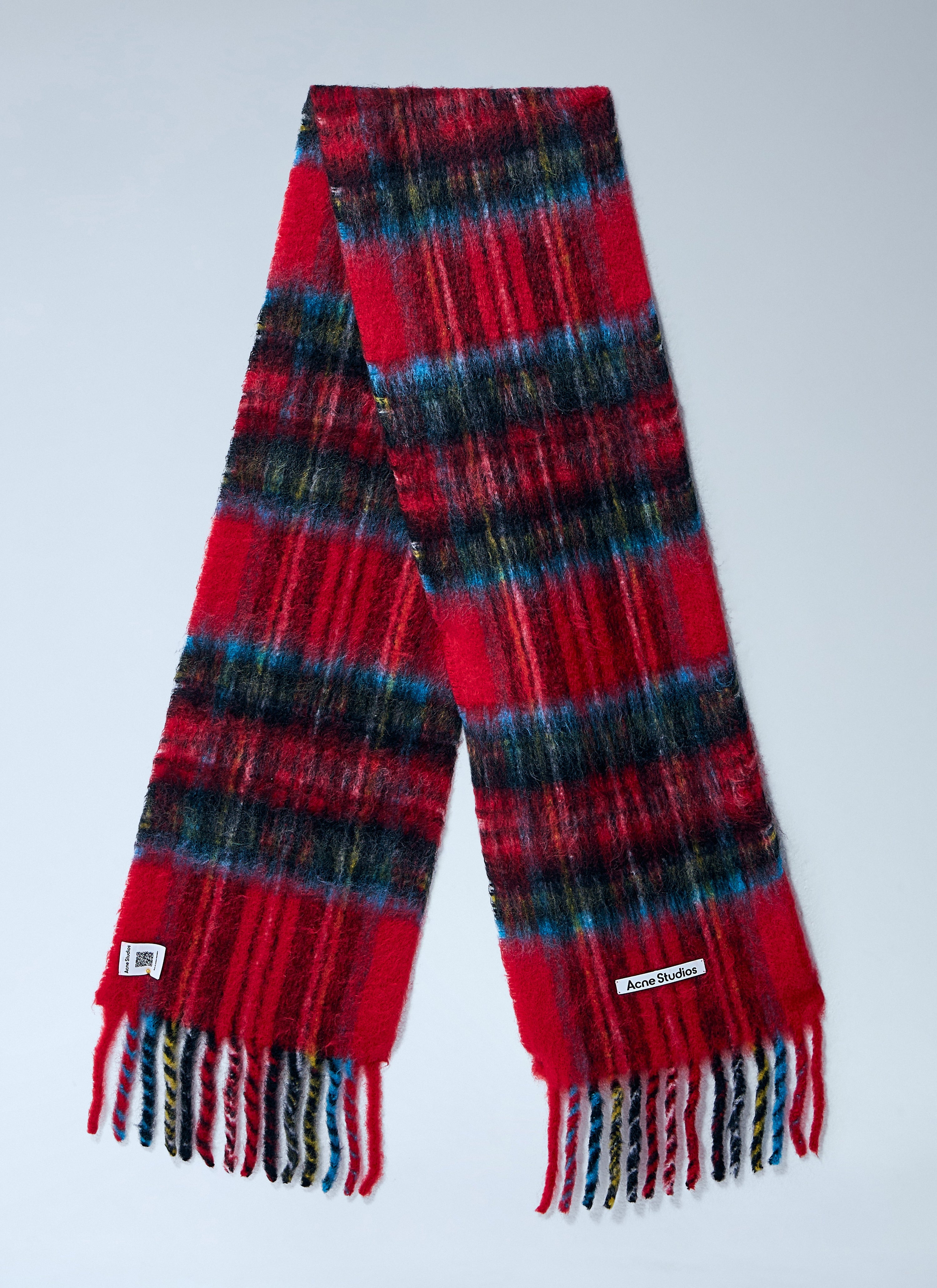 Mohair checked scarf
