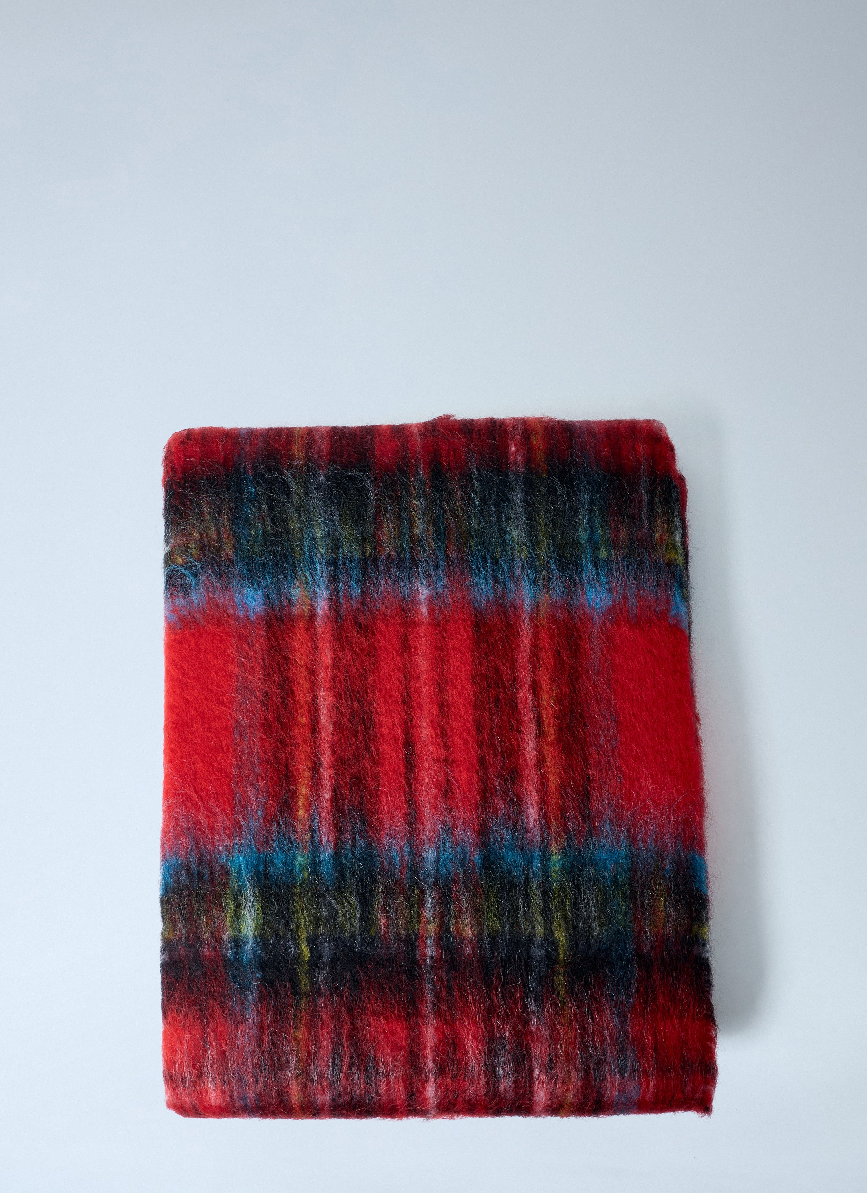 Mohair checked scarf