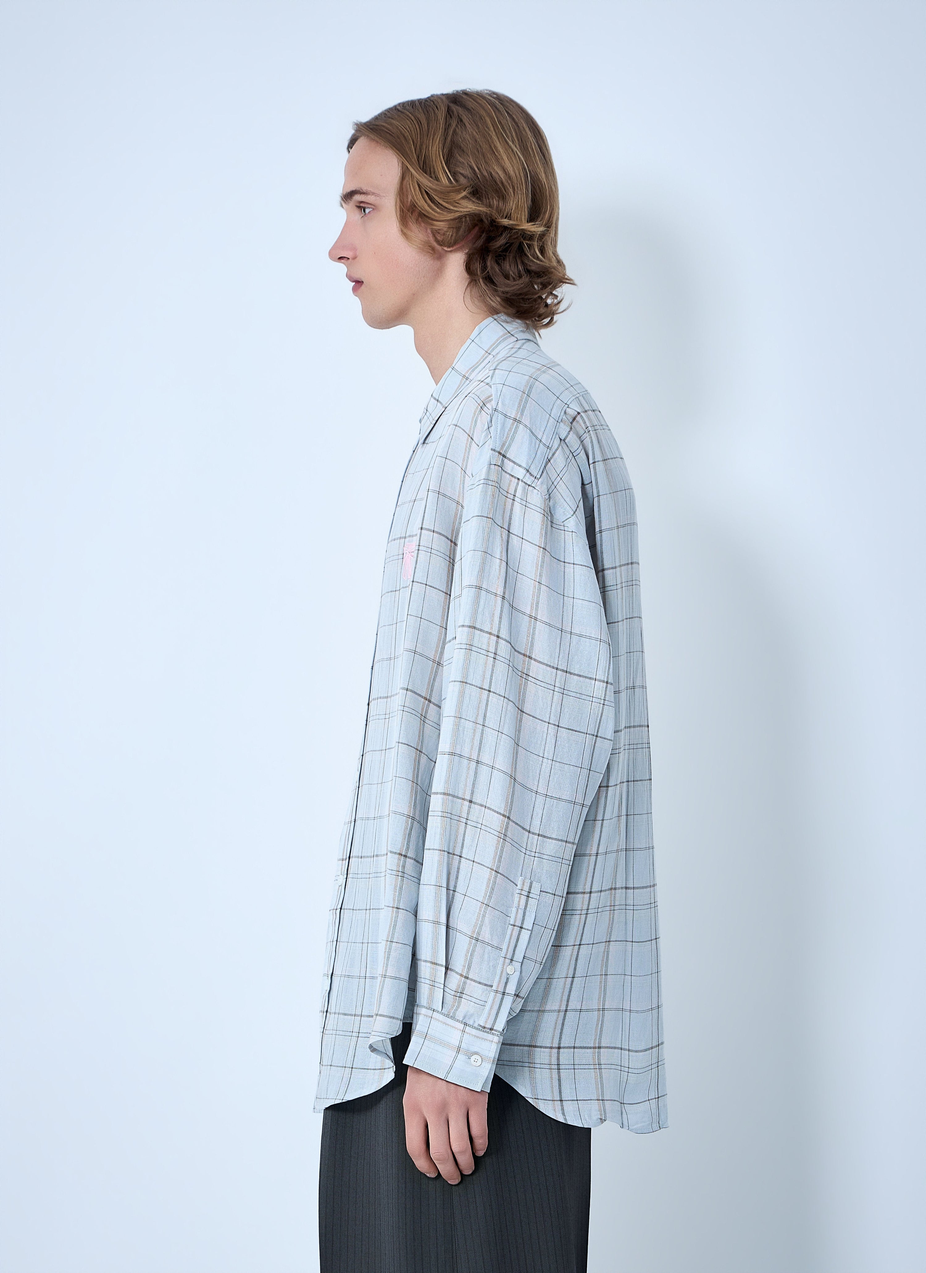 Plaid button-up shirt
