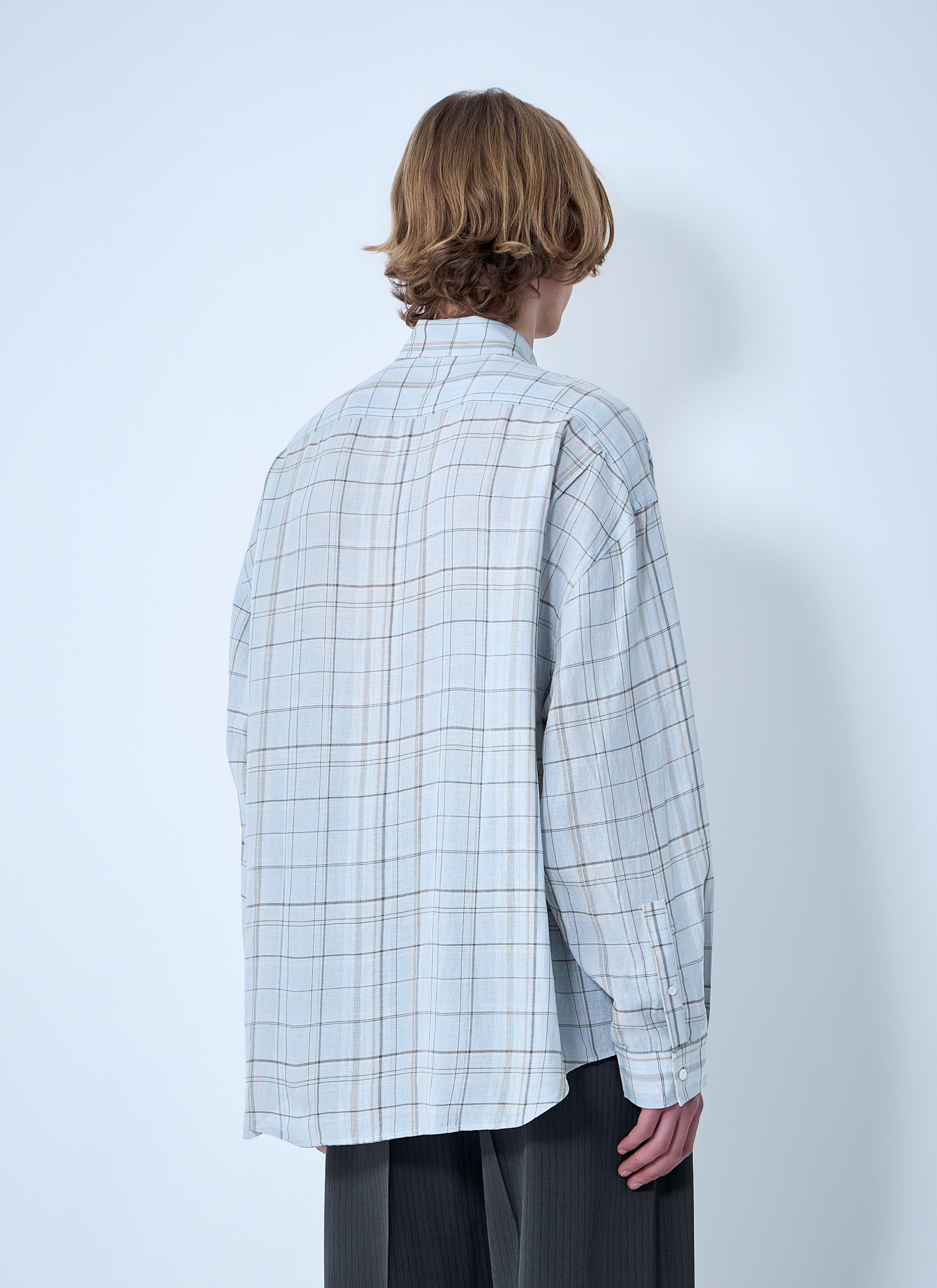 Plaid button-up shirt