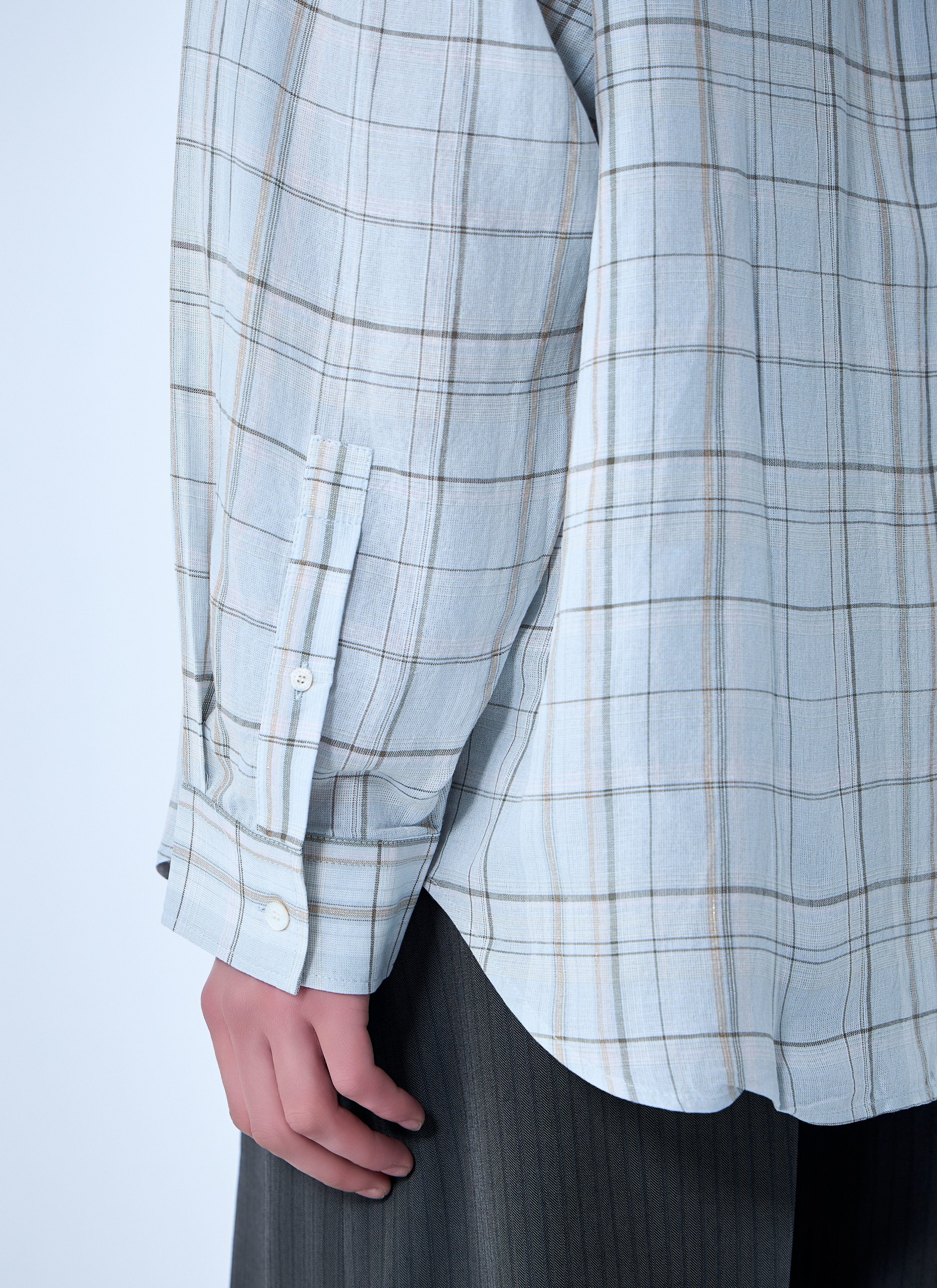 Plaid button-up shirt
