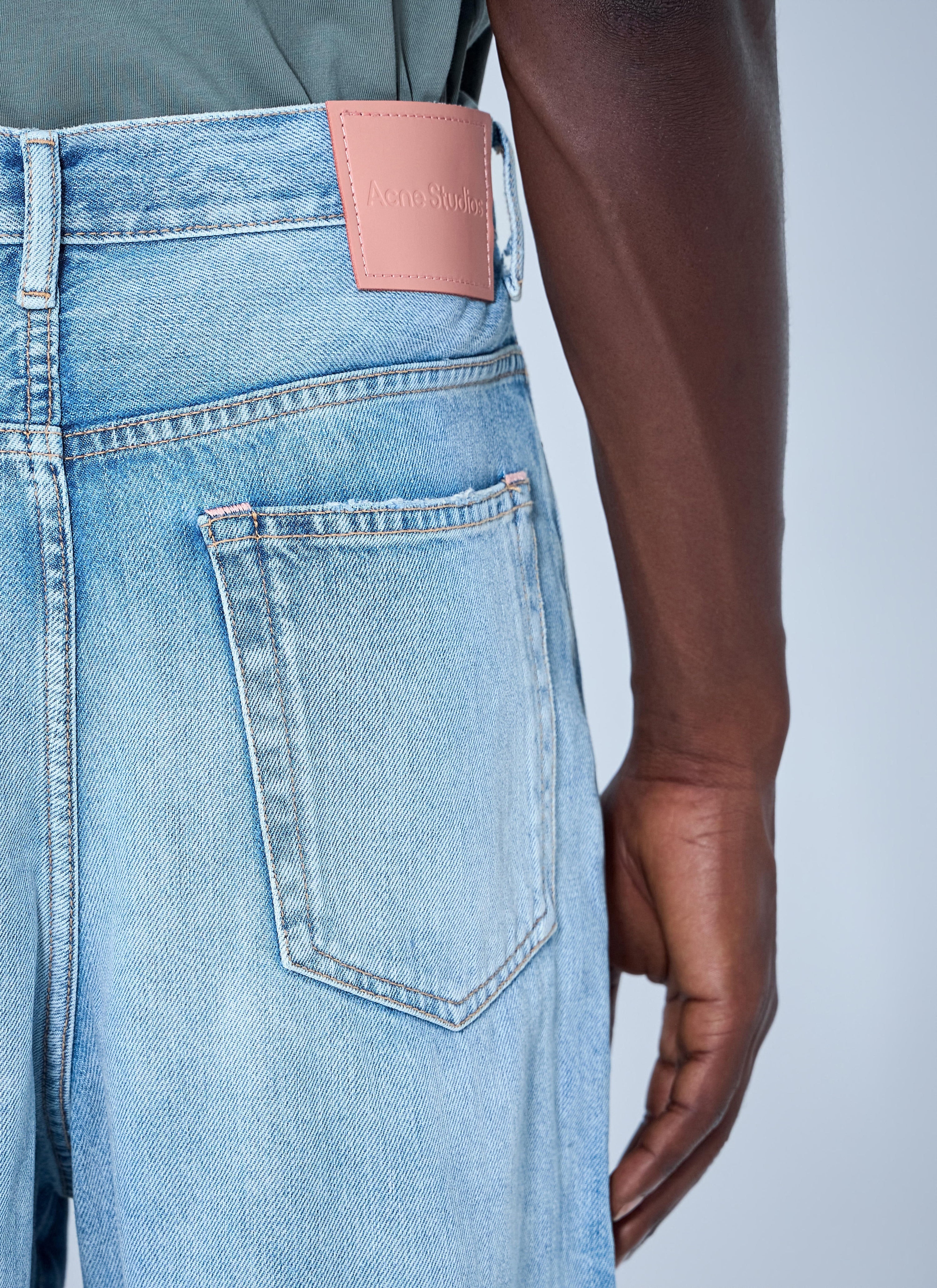 Distressed denim shorts