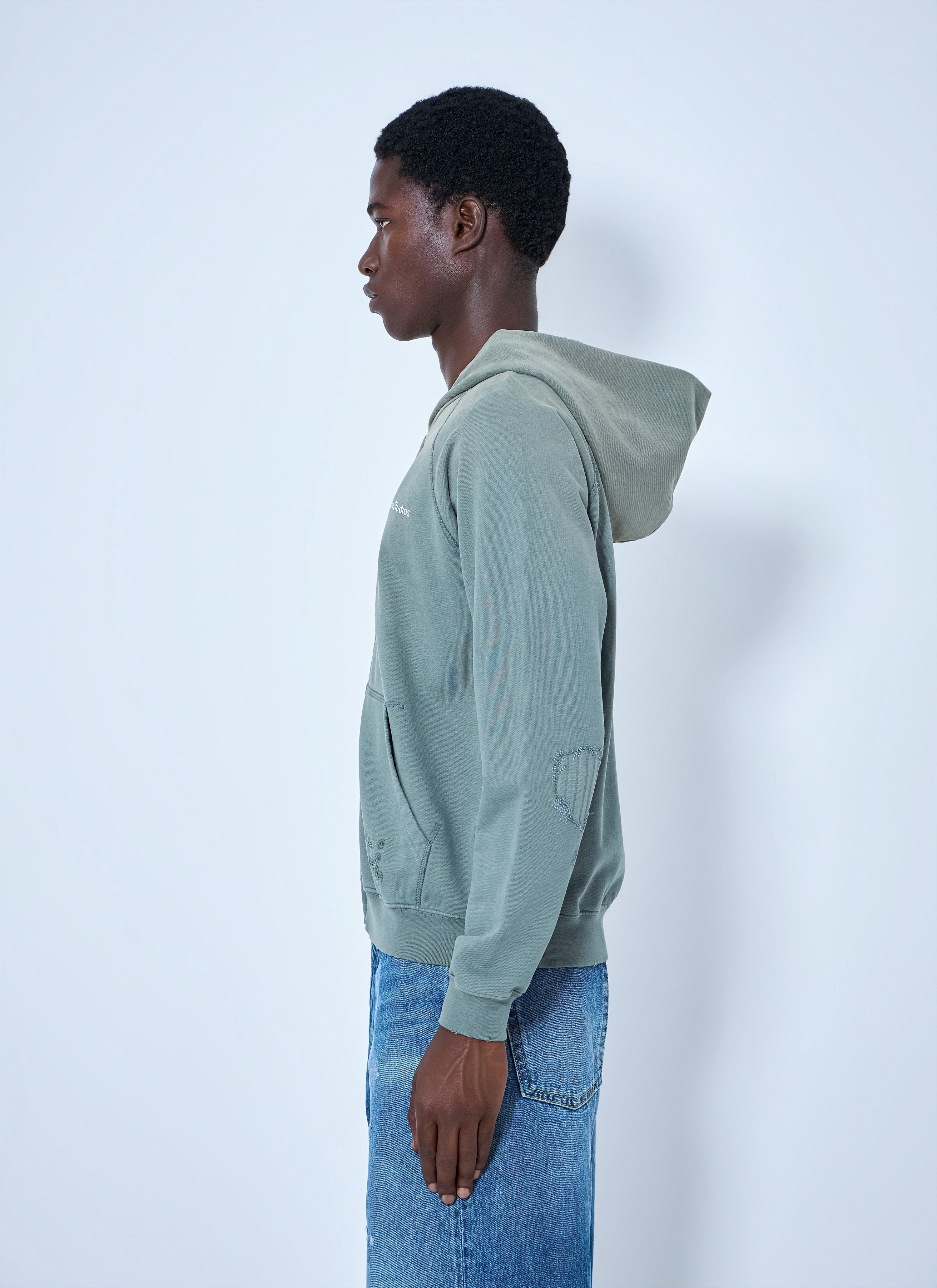 Mended fleece hoodie