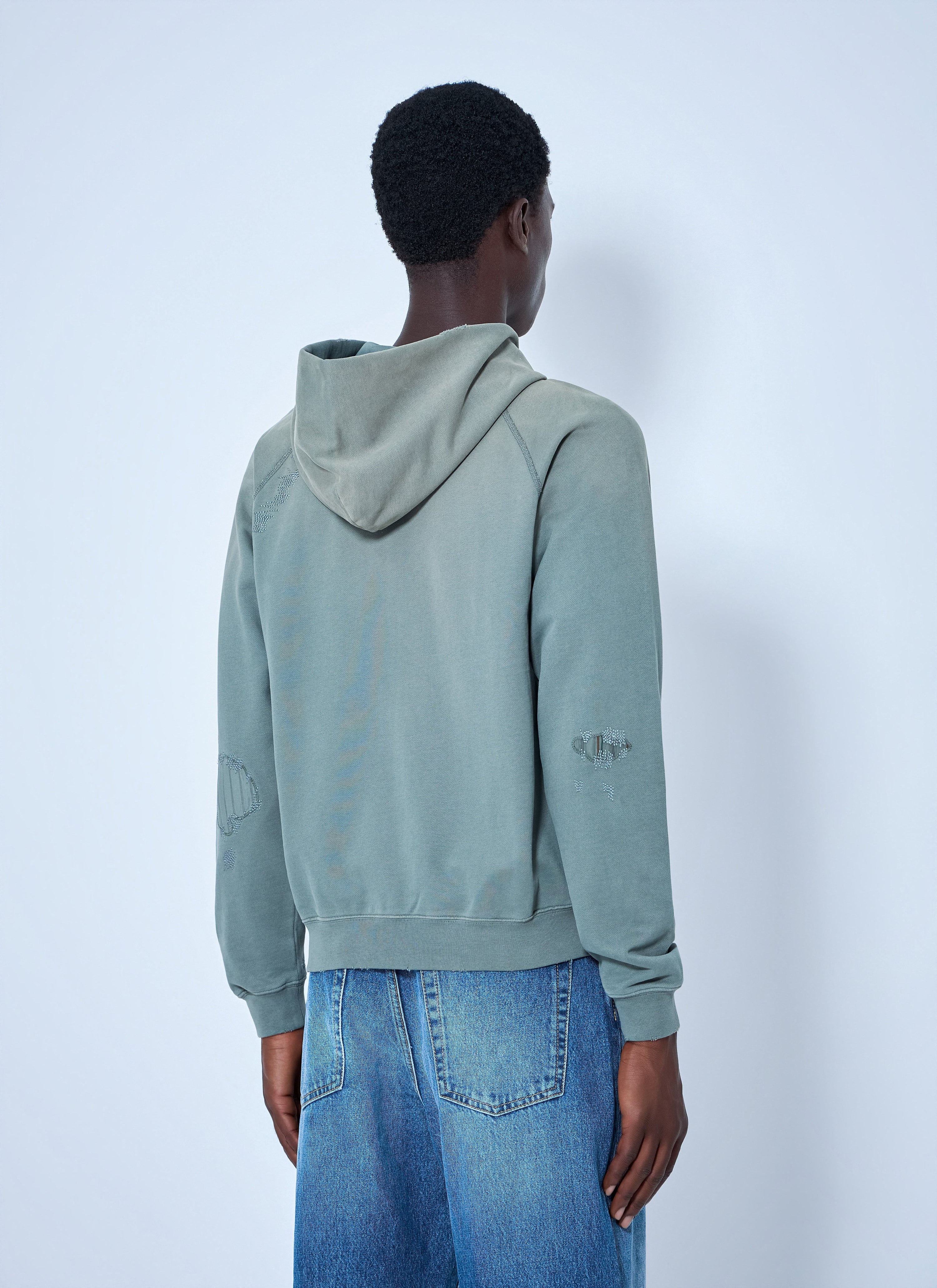 Mended fleece hoodie