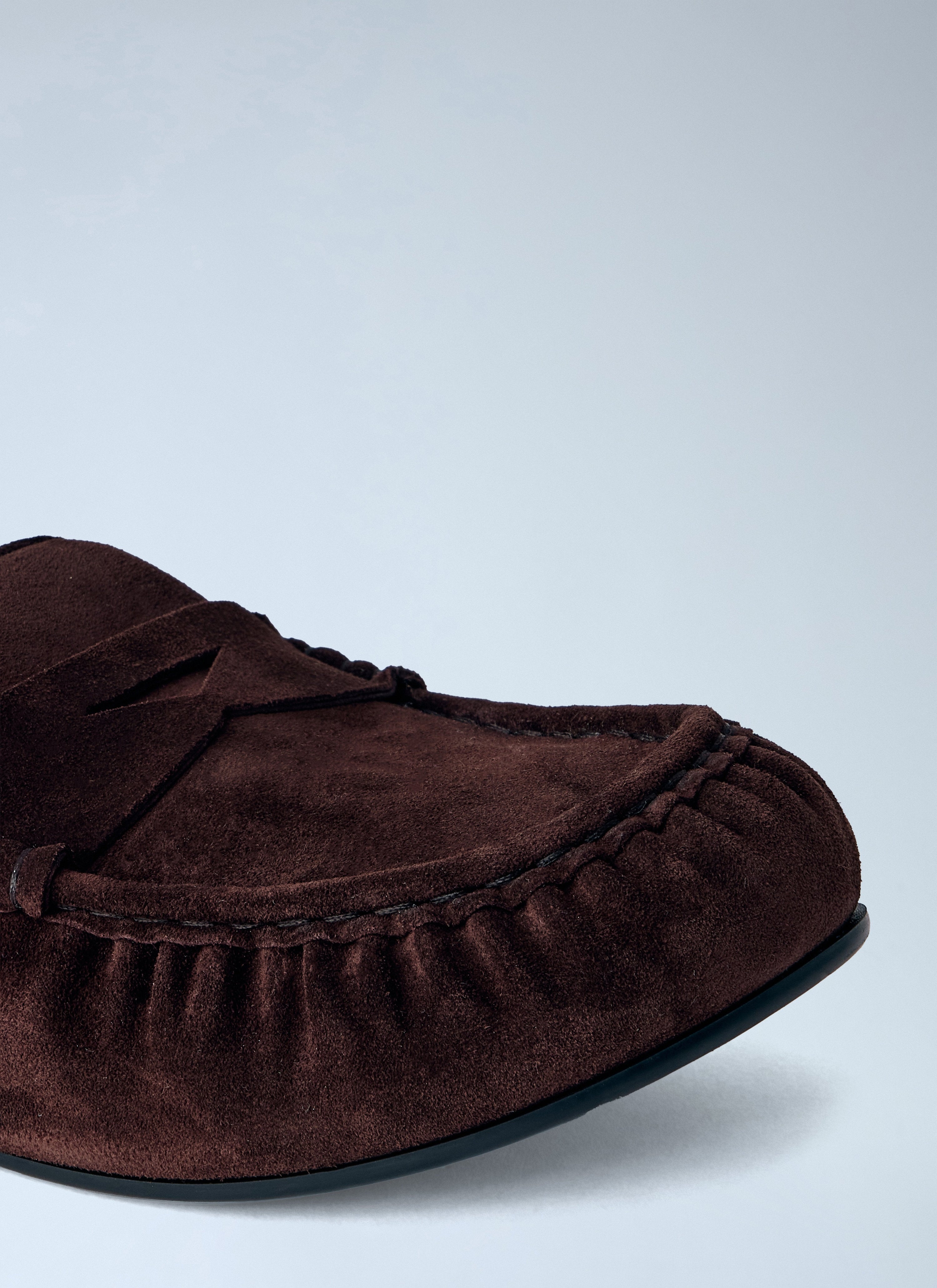 Suede saddle loafers
