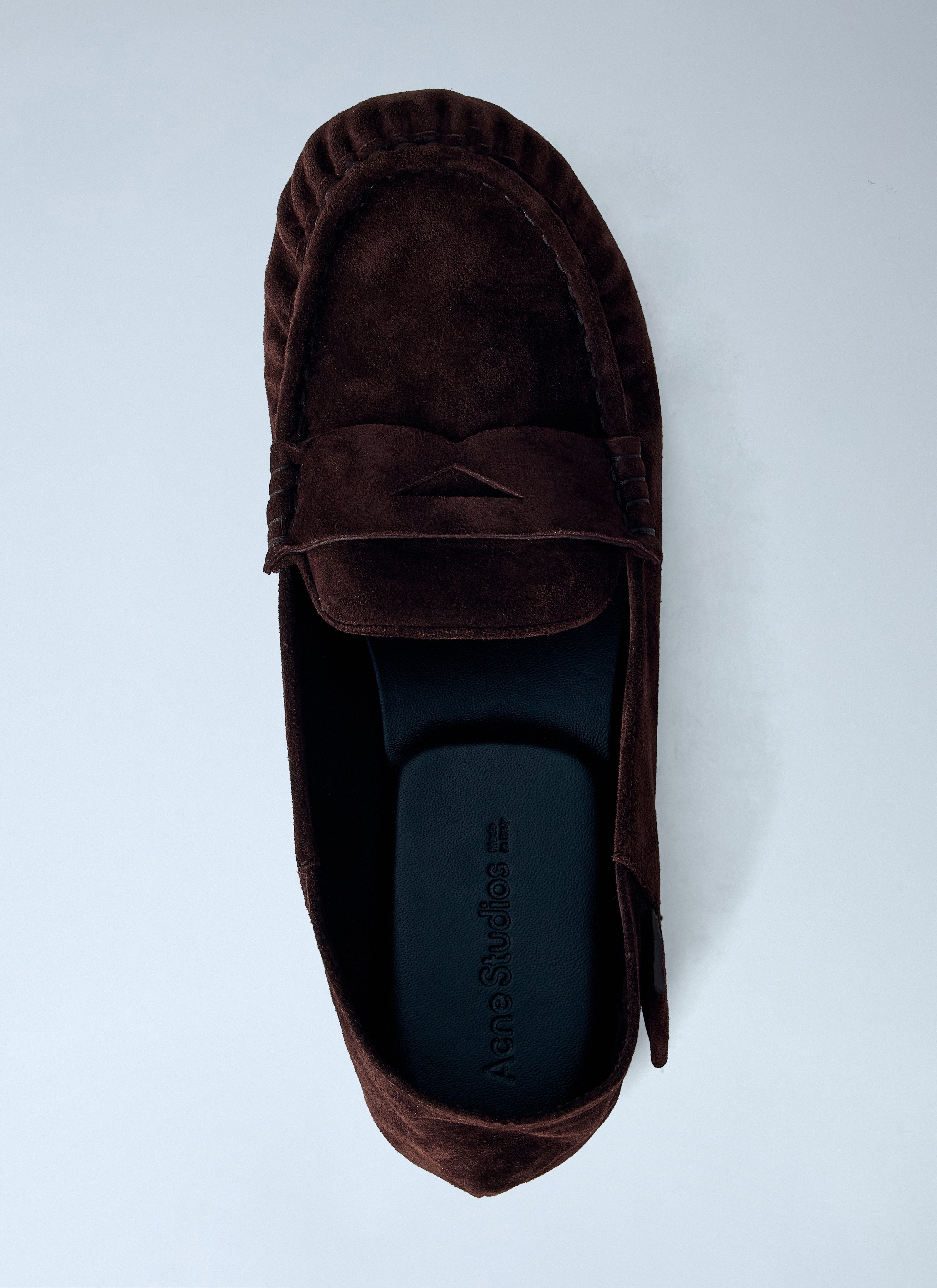 Suede saddle loafers