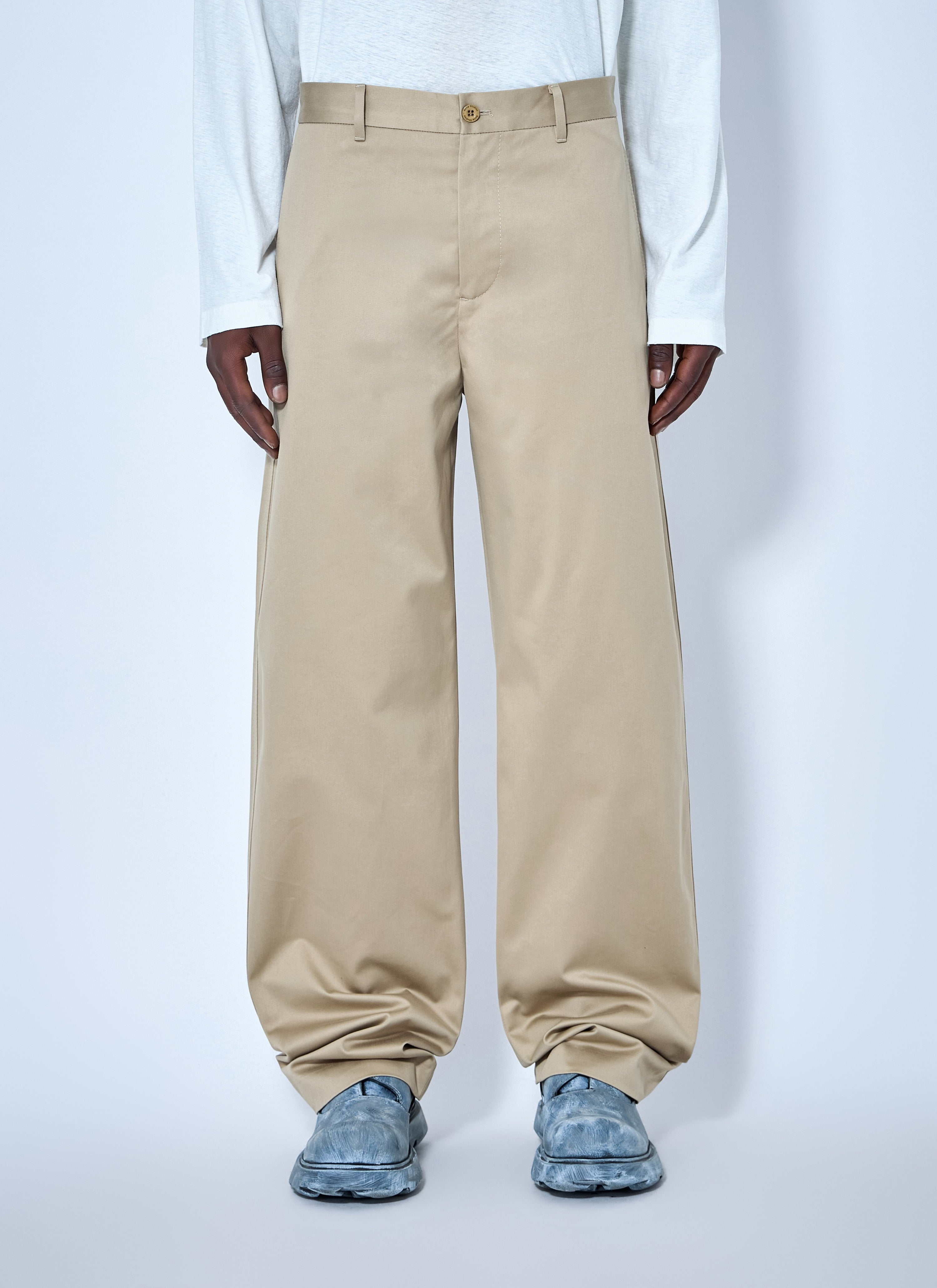 Cotton satin tailored trousers
