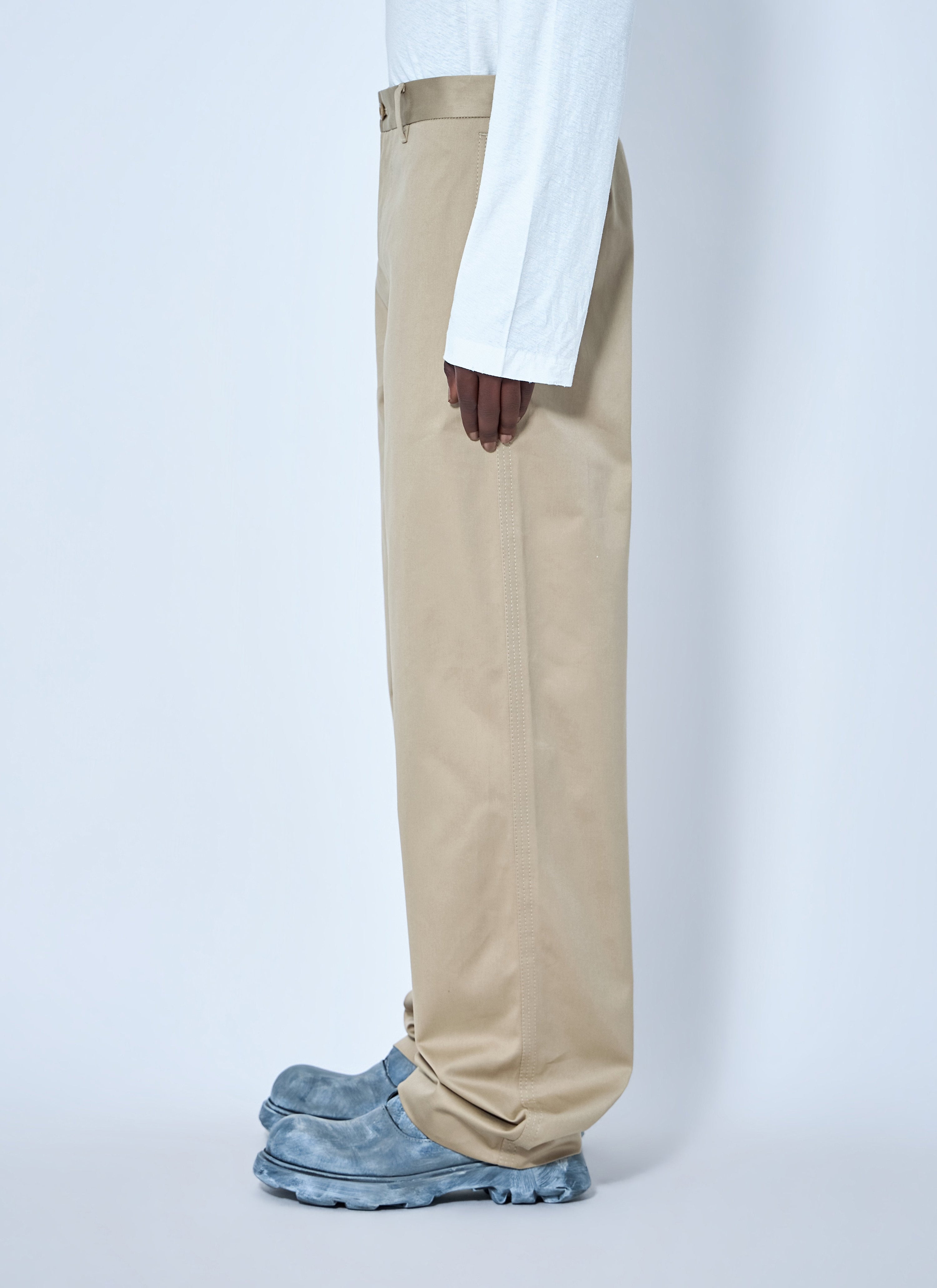 Cotton satin tailored trousers