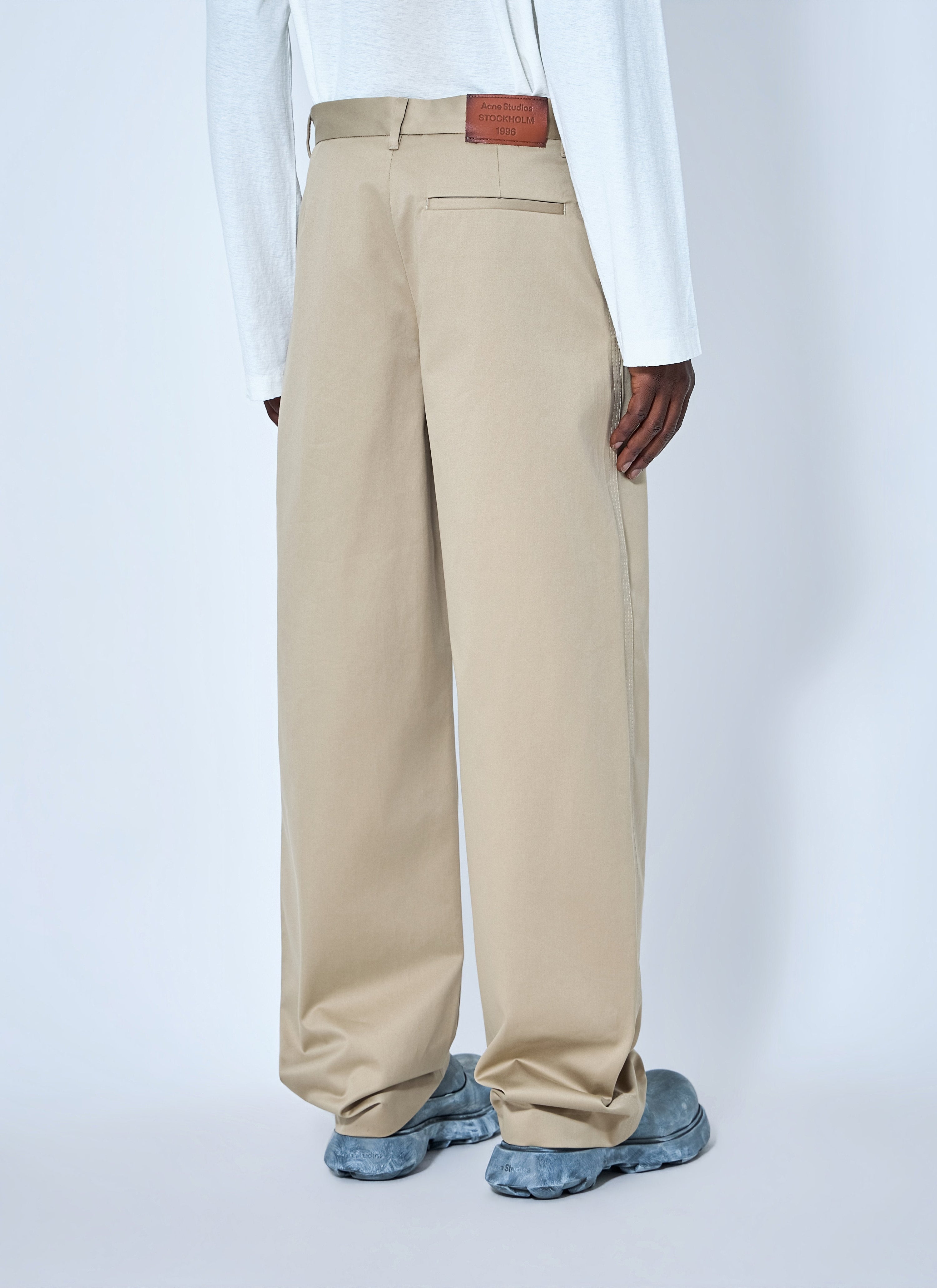 Cotton satin tailored trousers