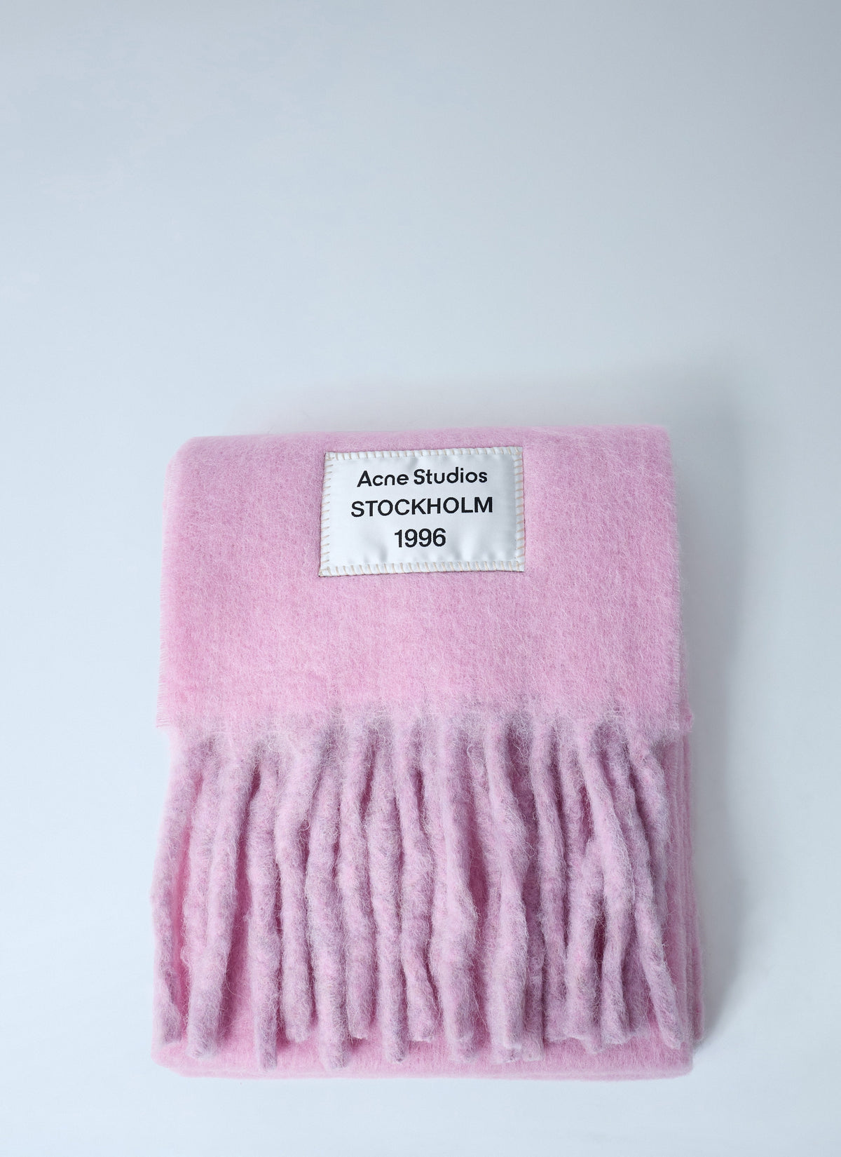 Fringed wool-blend scarf