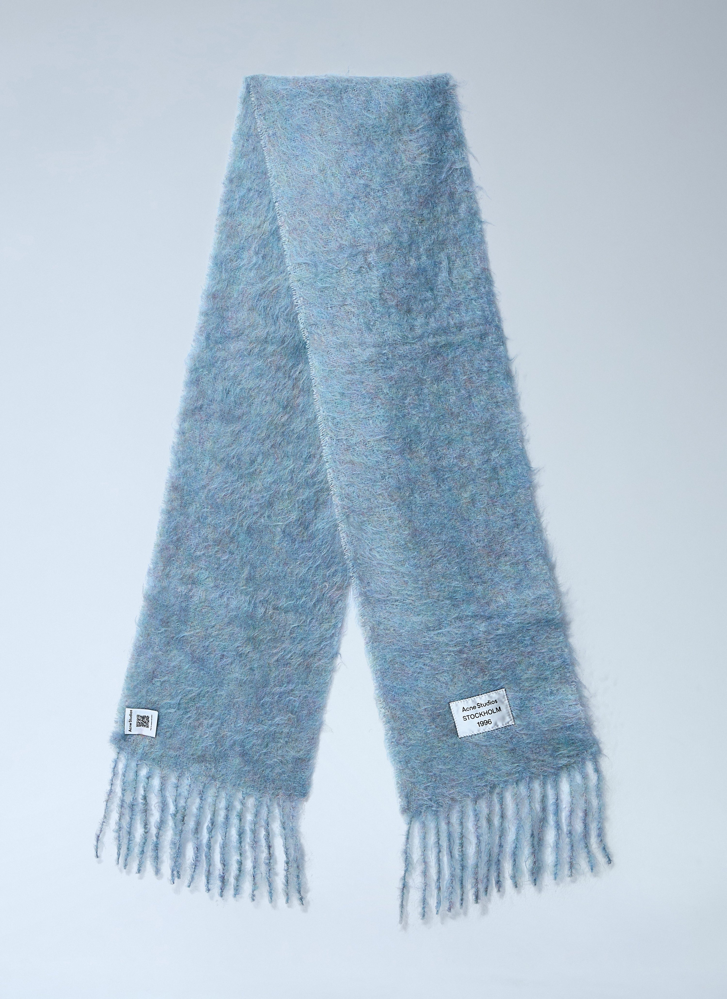 Fringed wool-blend scarf