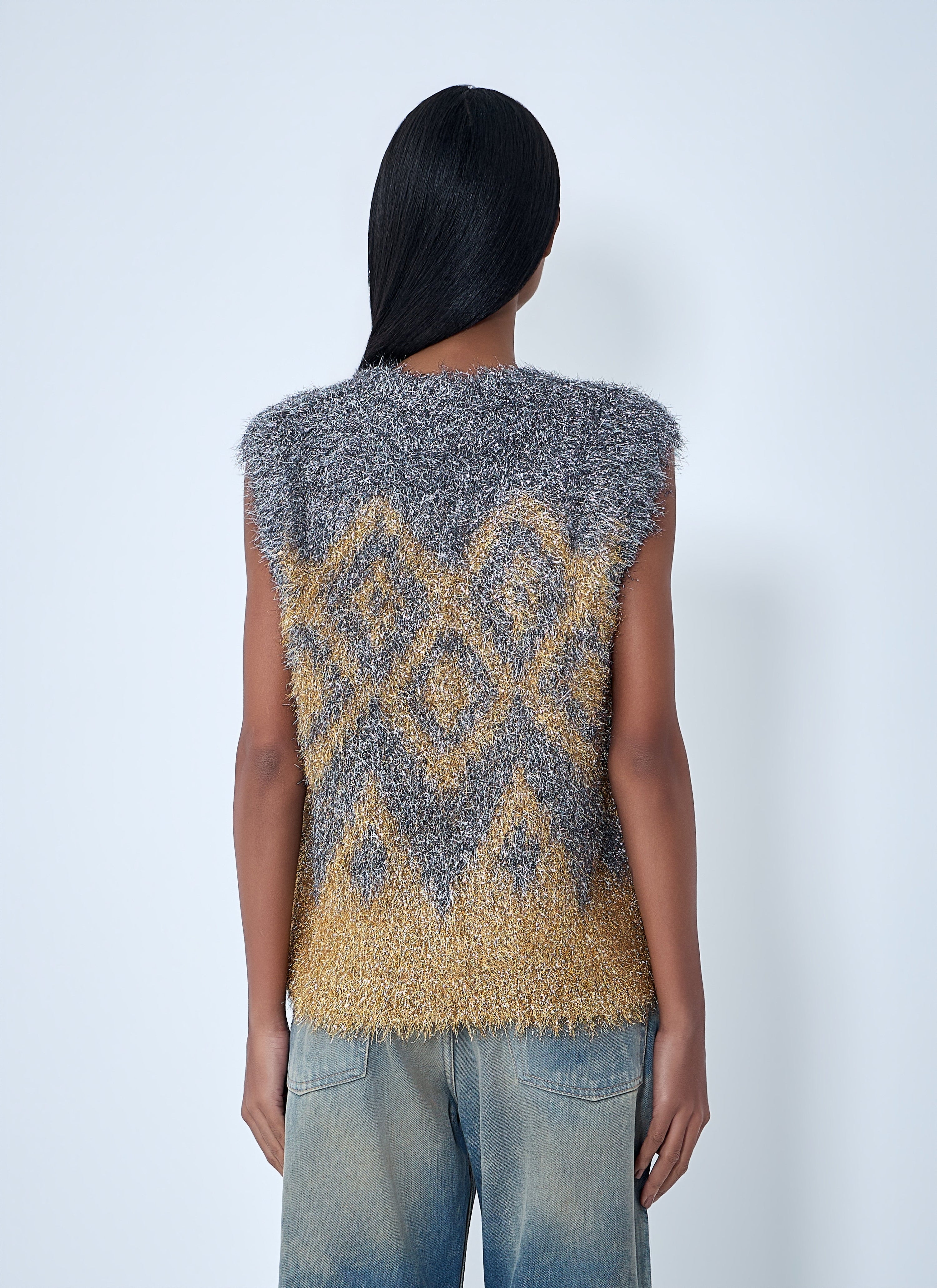 Textured sleeveless knit top