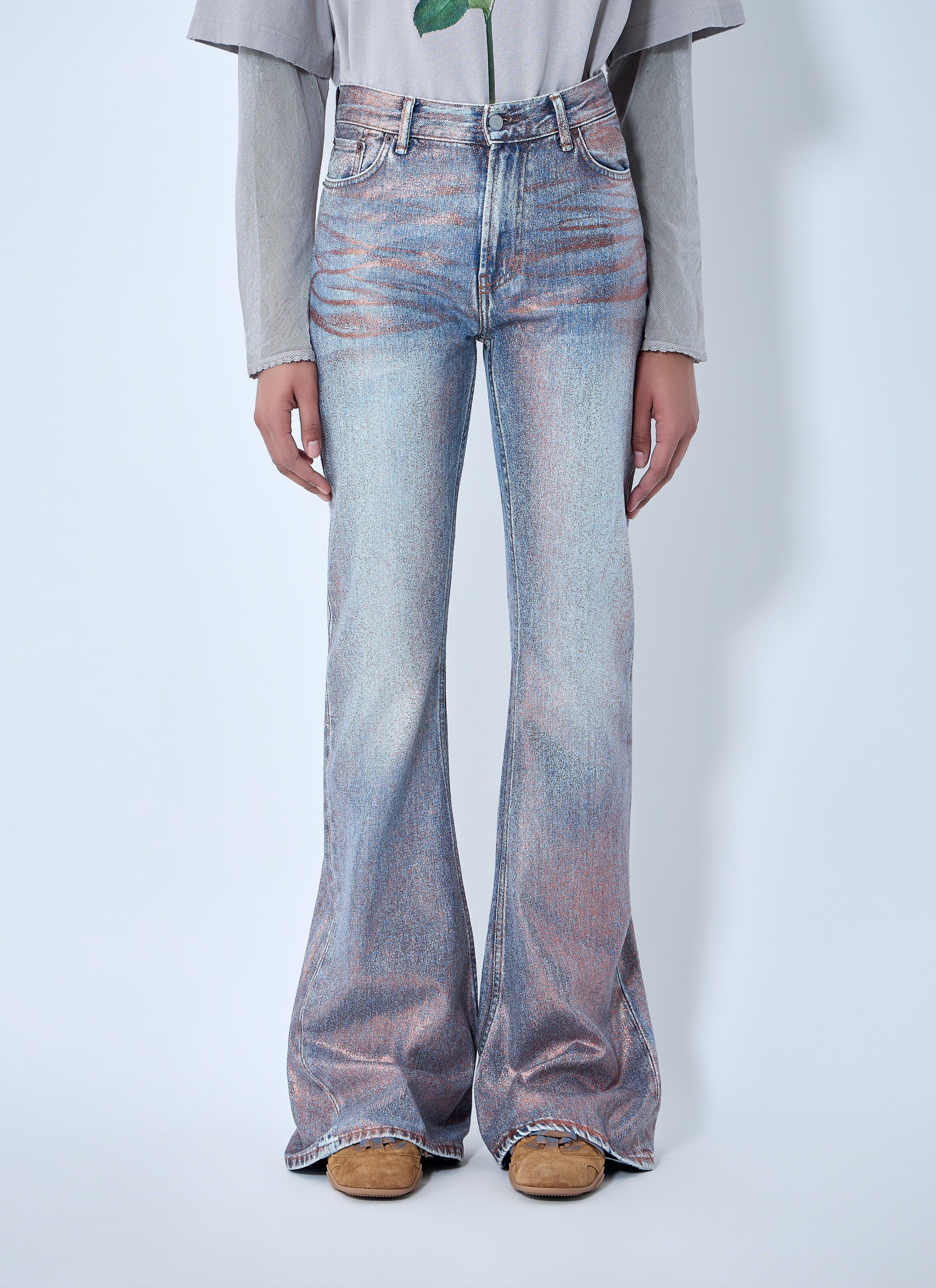 Fitted glitter jeans