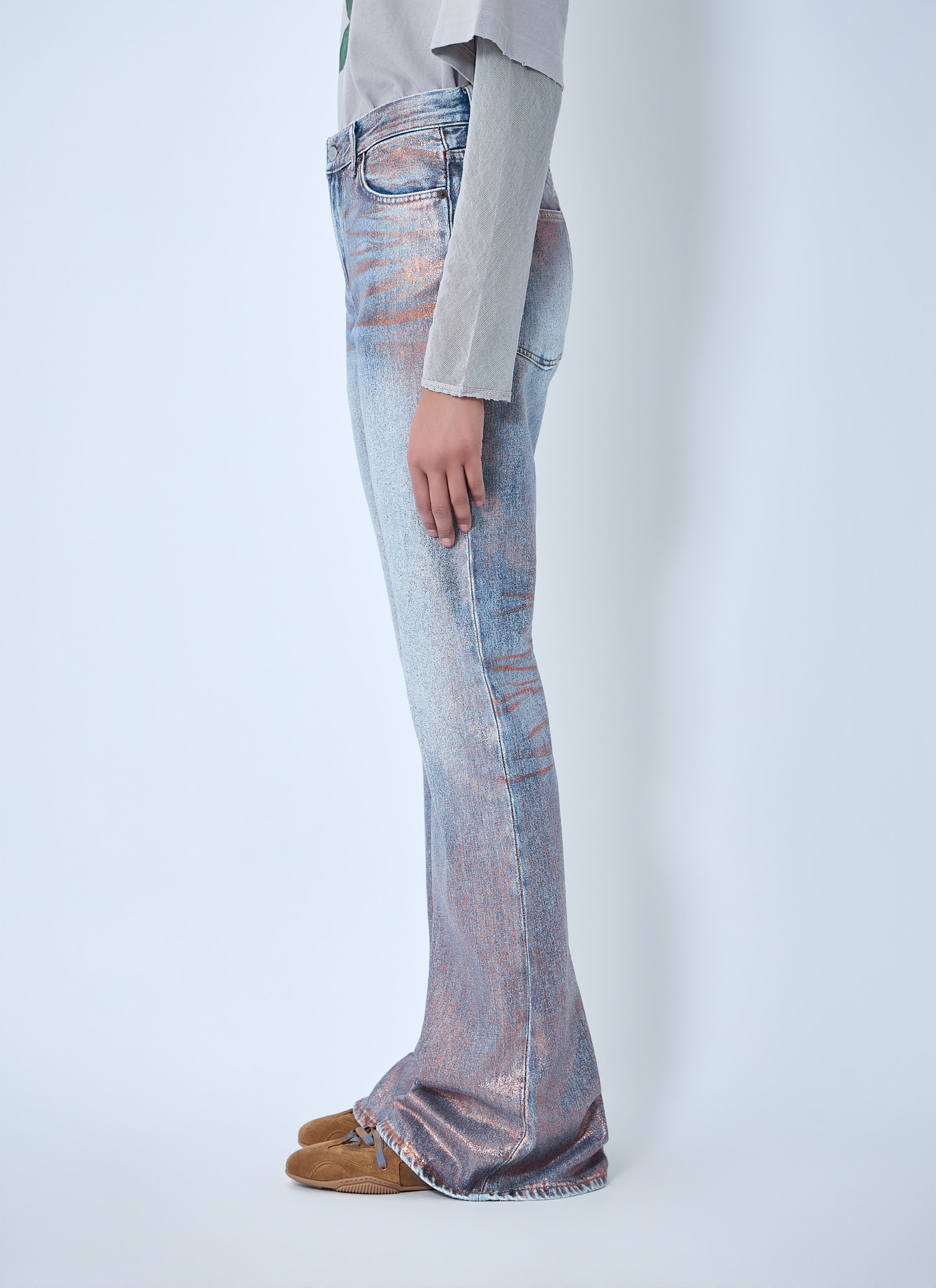Fitted glitter jeans
