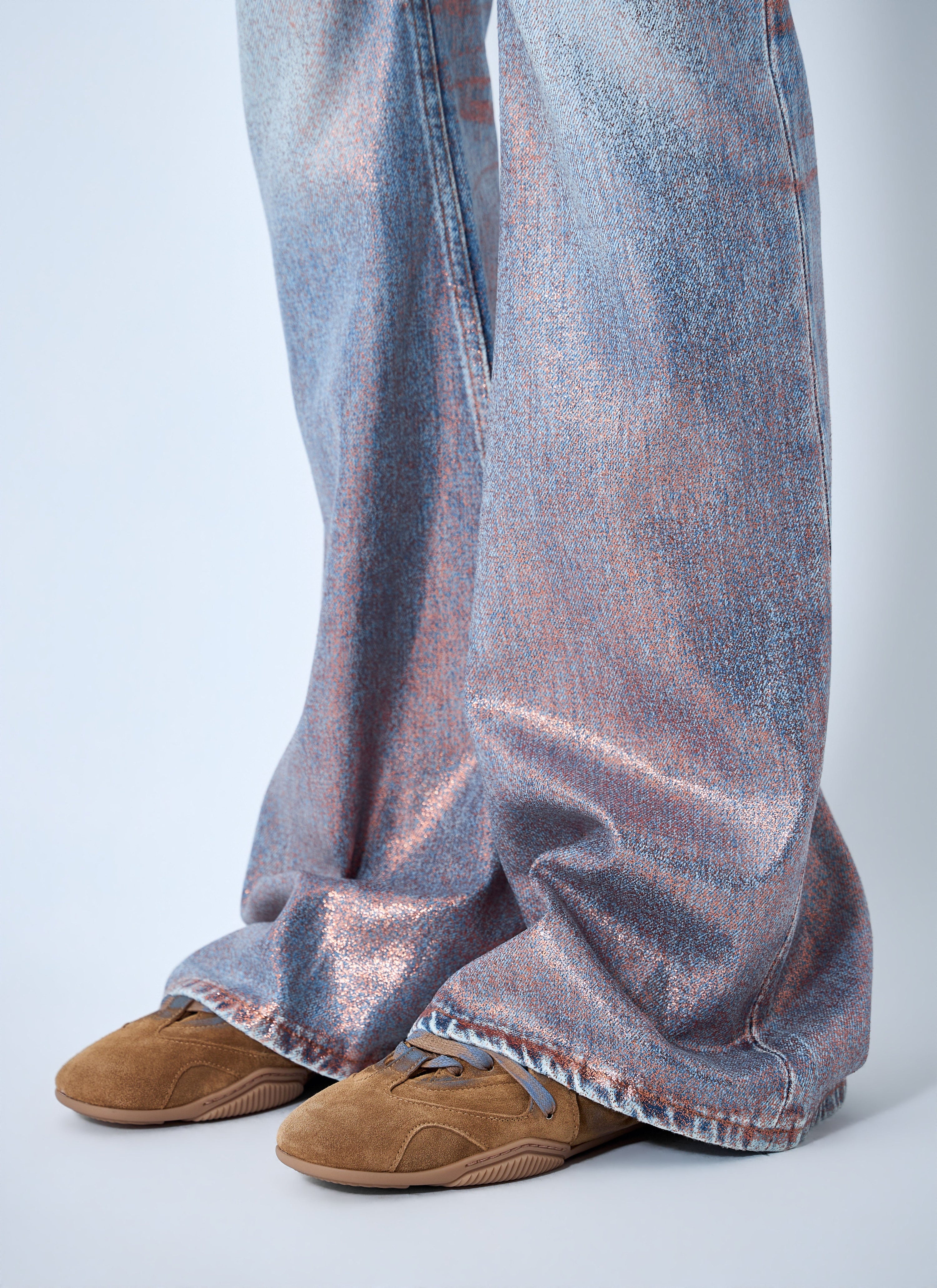 Fitted glitter jeans