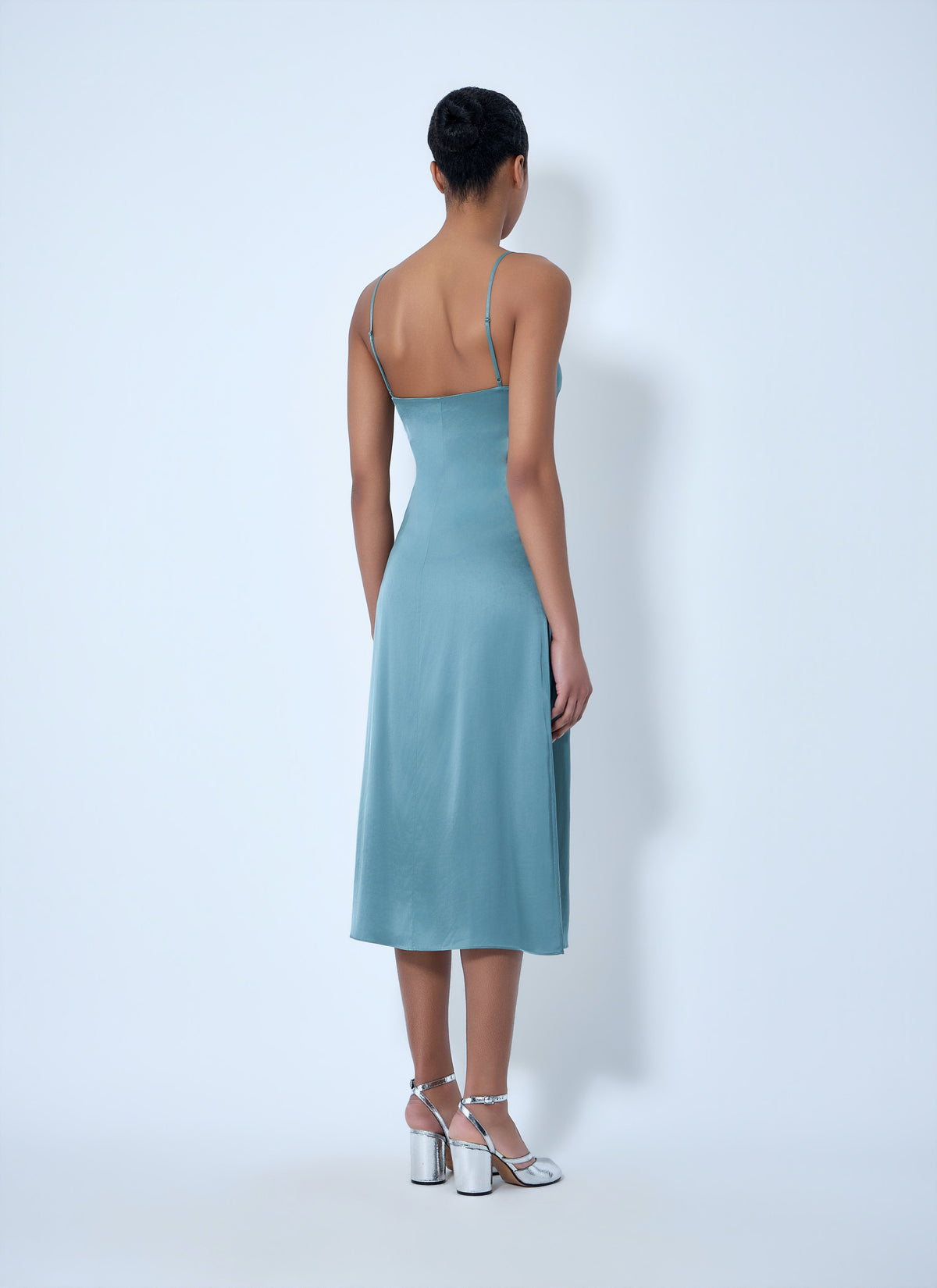 Lace-trimmed slip dress