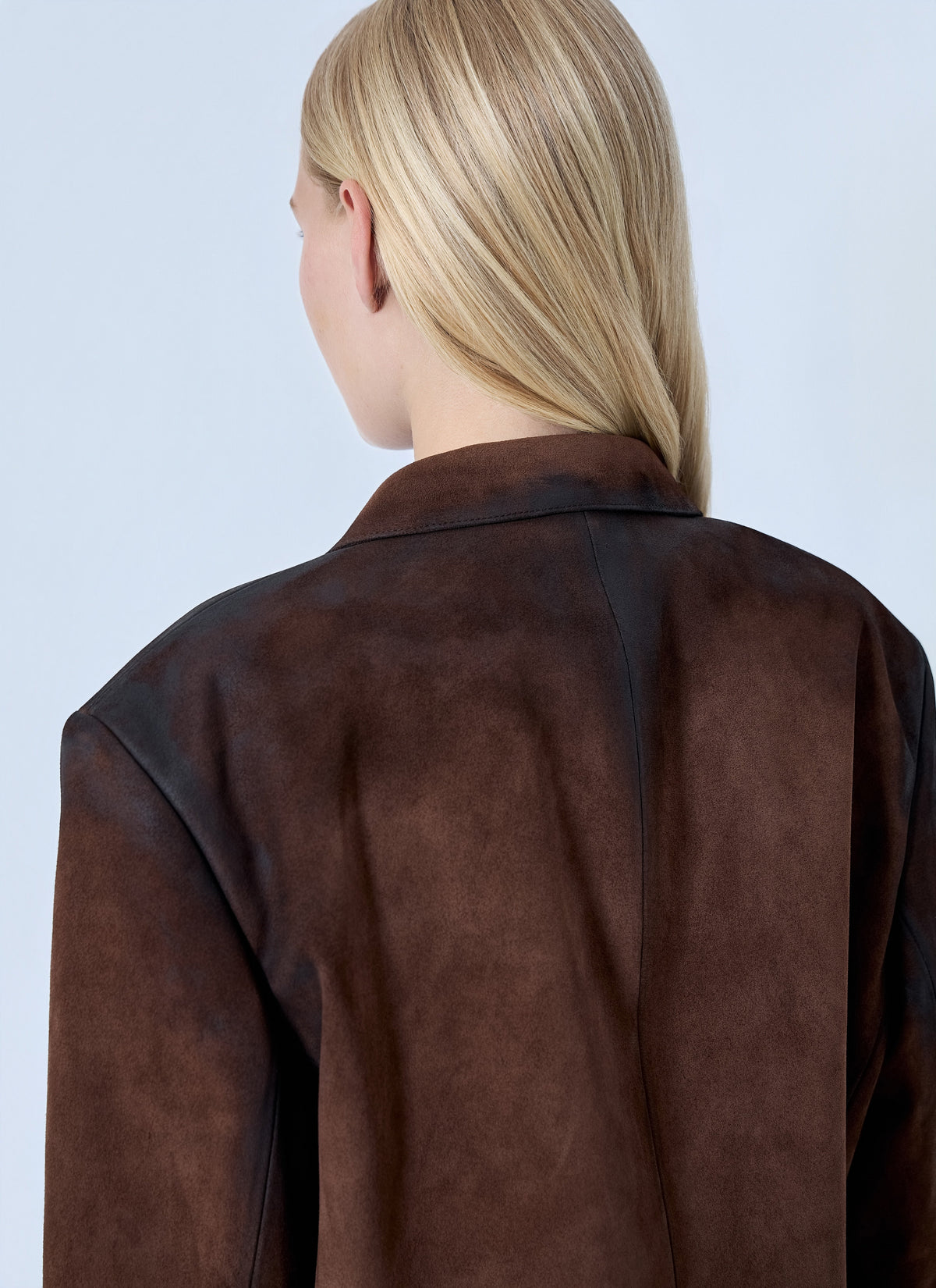 Distressed suede blazer