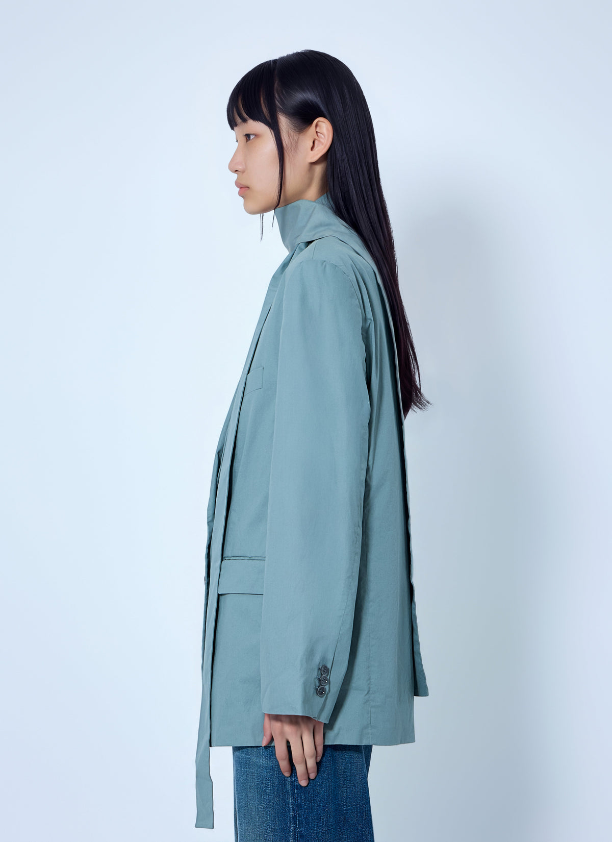 Suit jacket with scarf