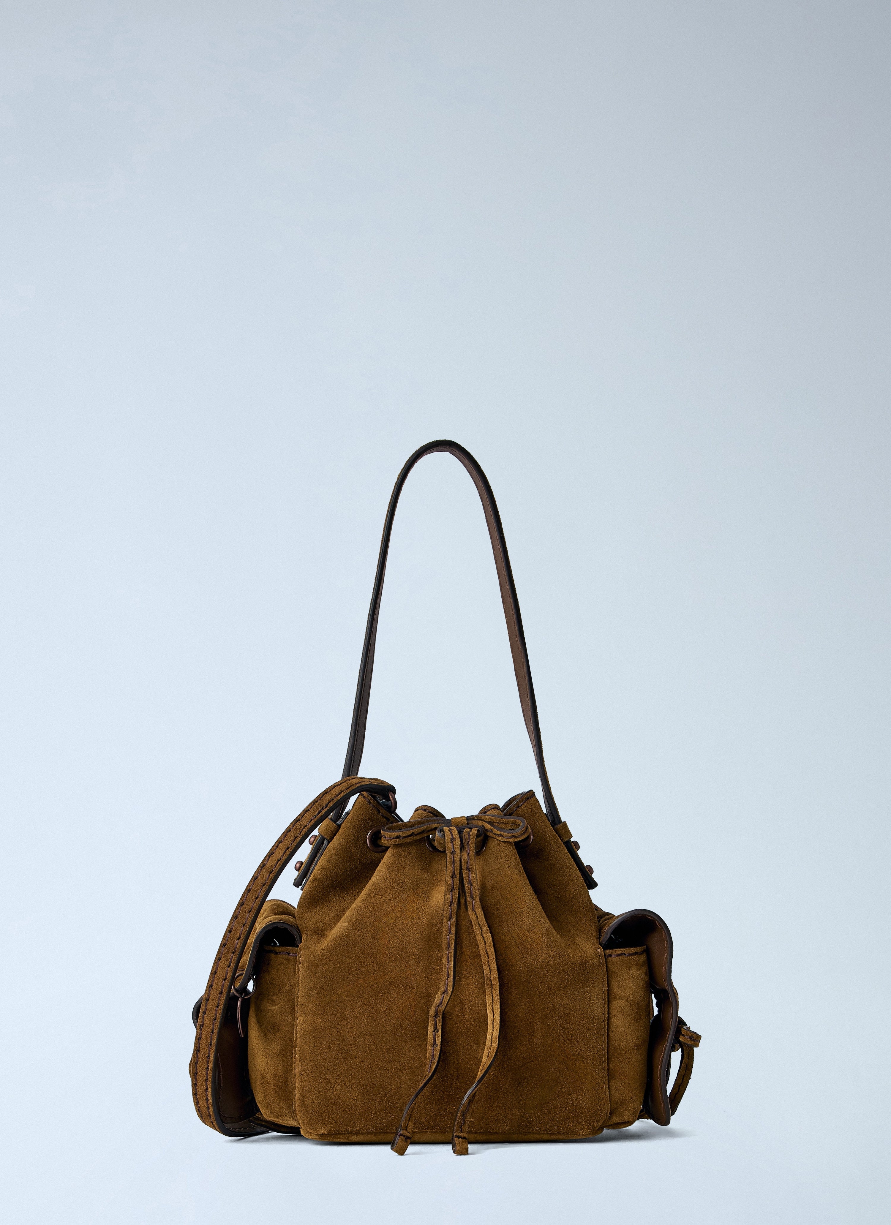 Multipocket mini bucket bag