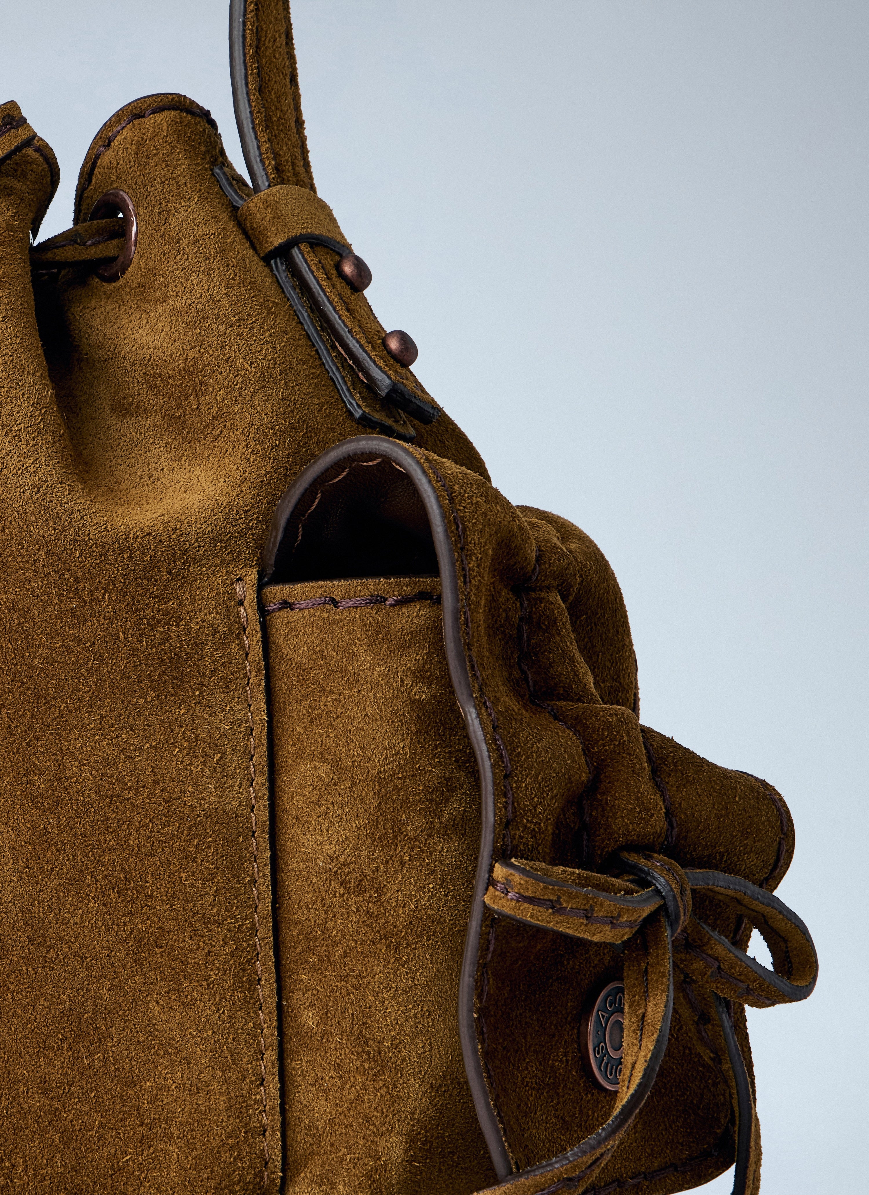 Multipocket mini bucket bag