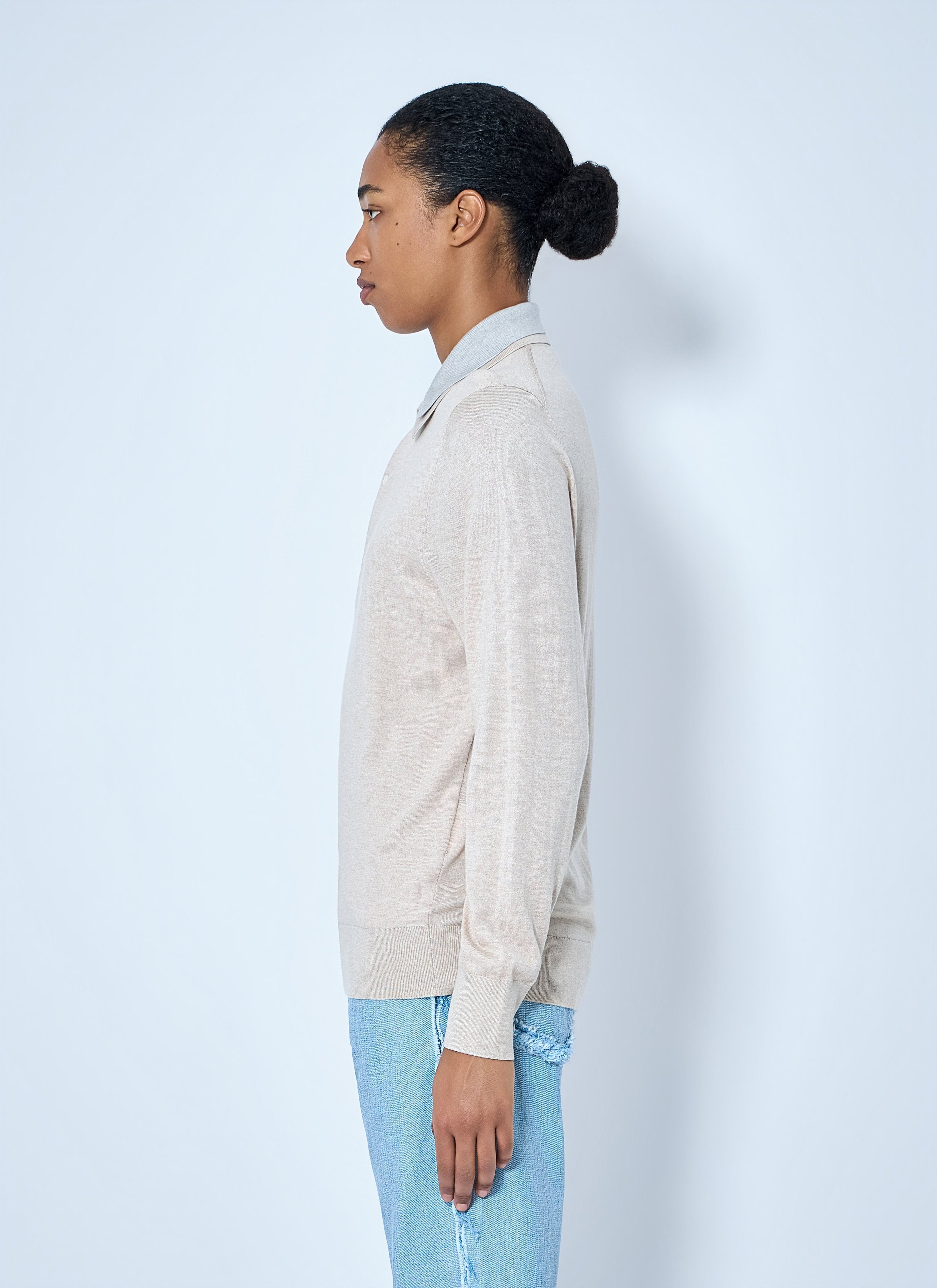 Layered collar knit top