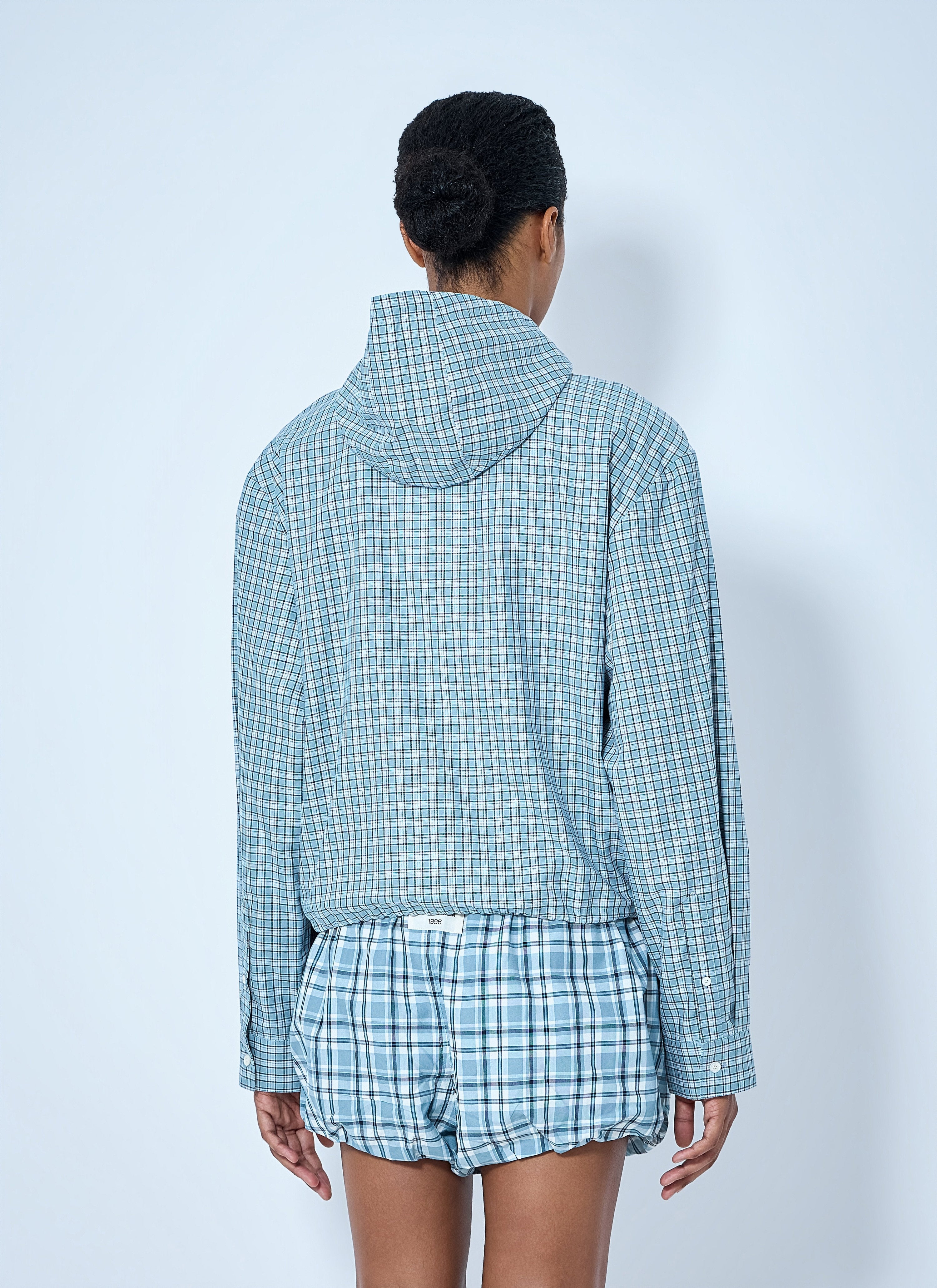Hooded check jacket
