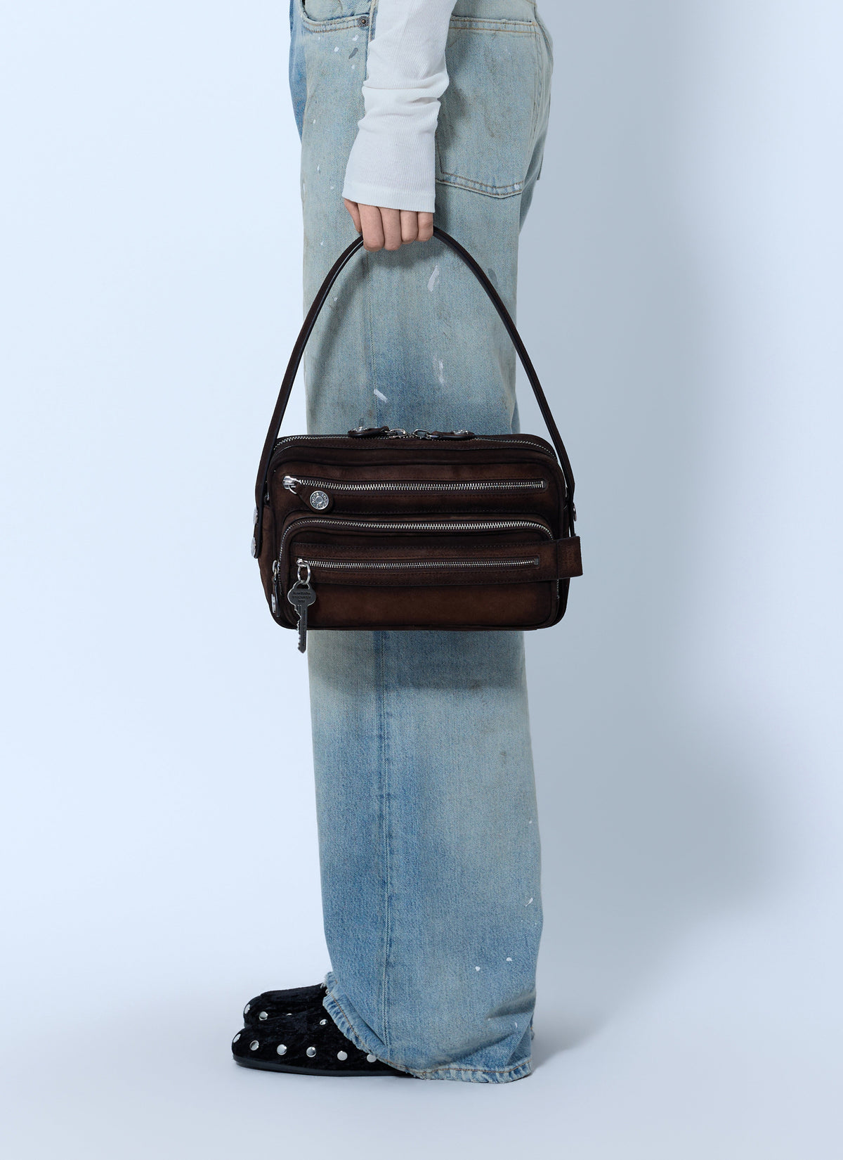Camero party suede shoulder bag