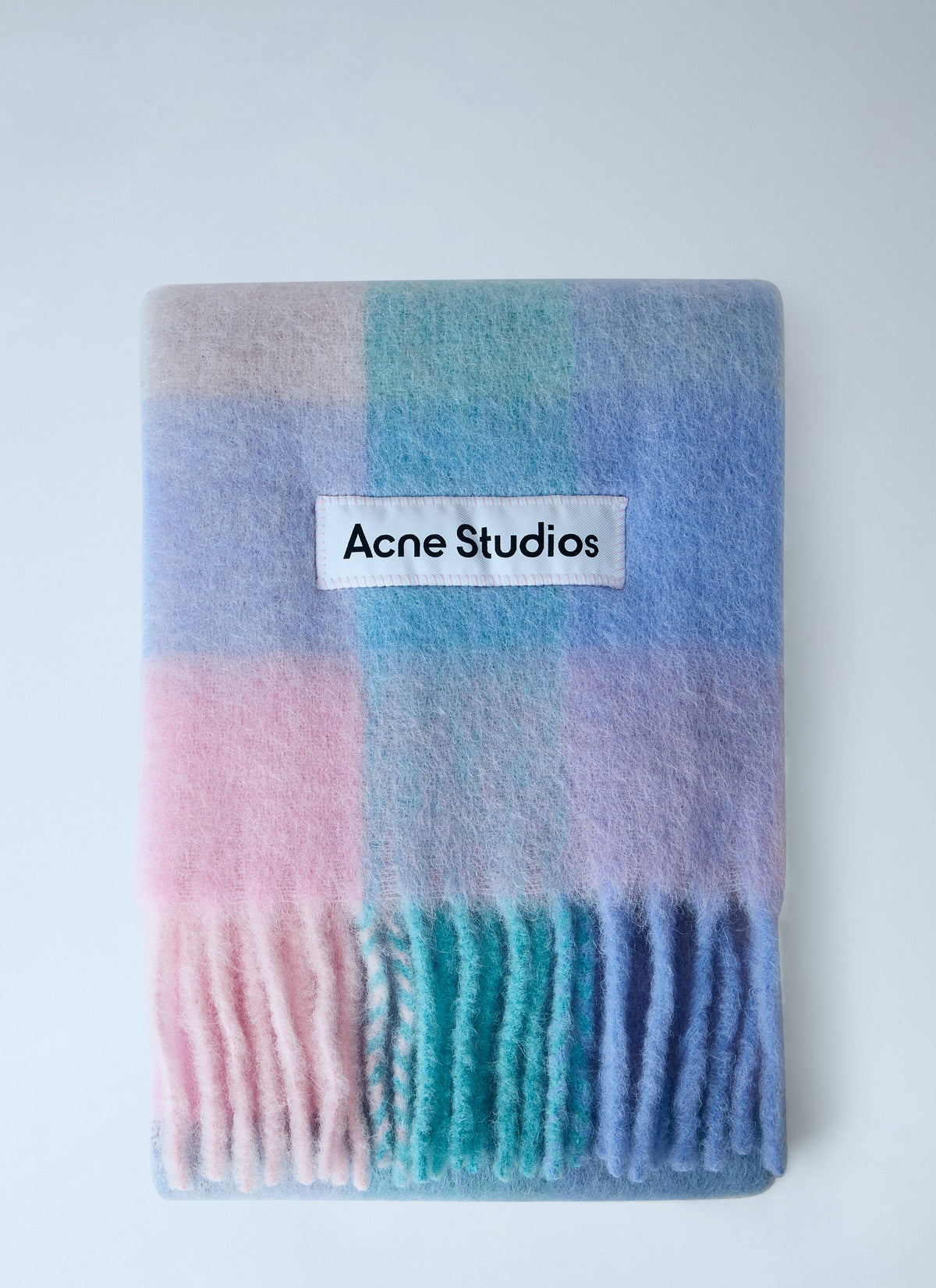 Mohair checked scarf