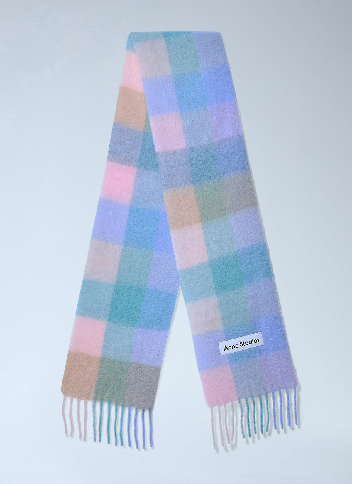 Mohair checked scarf