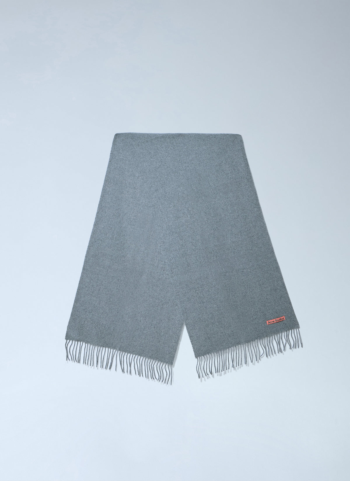 Narrow fringe wool scarf