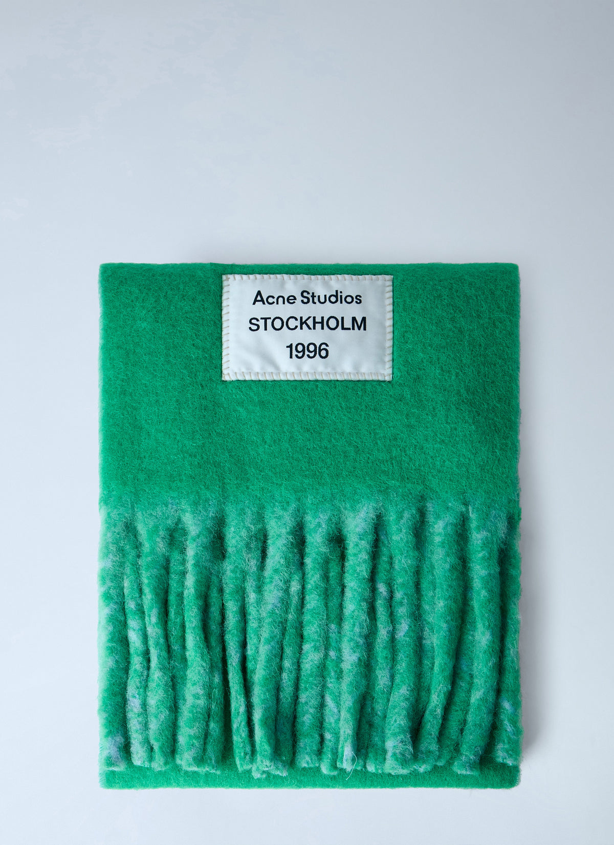 Fringed wool-blend scarf