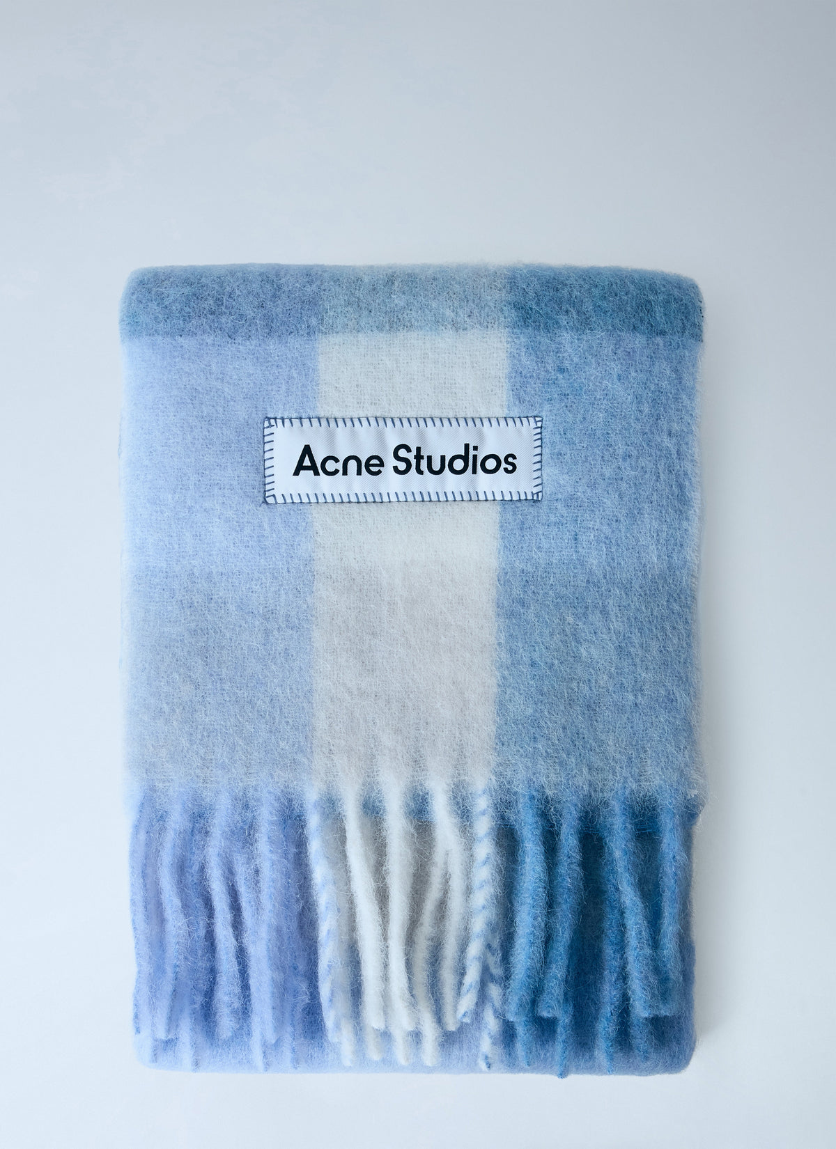 Mohair checked scarf