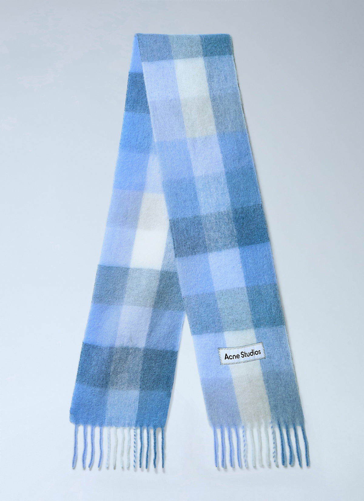 Mohair checked scarf