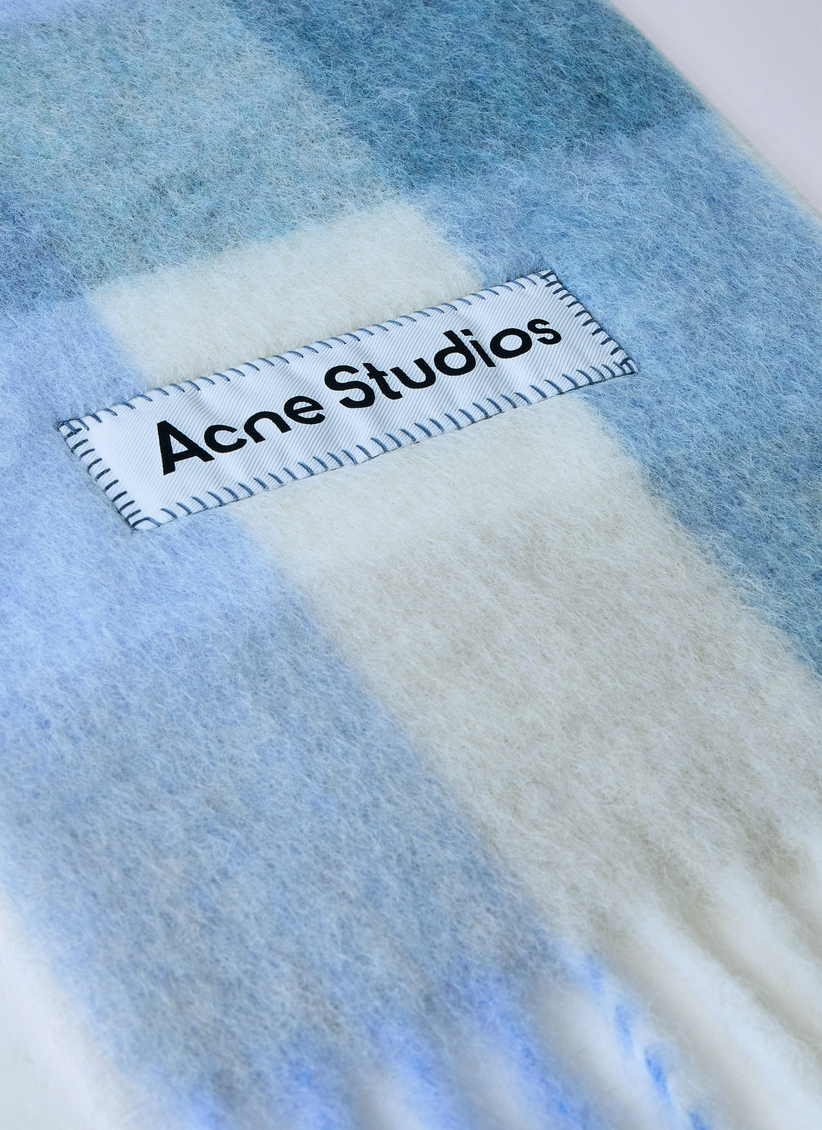 Mohair checked scarf