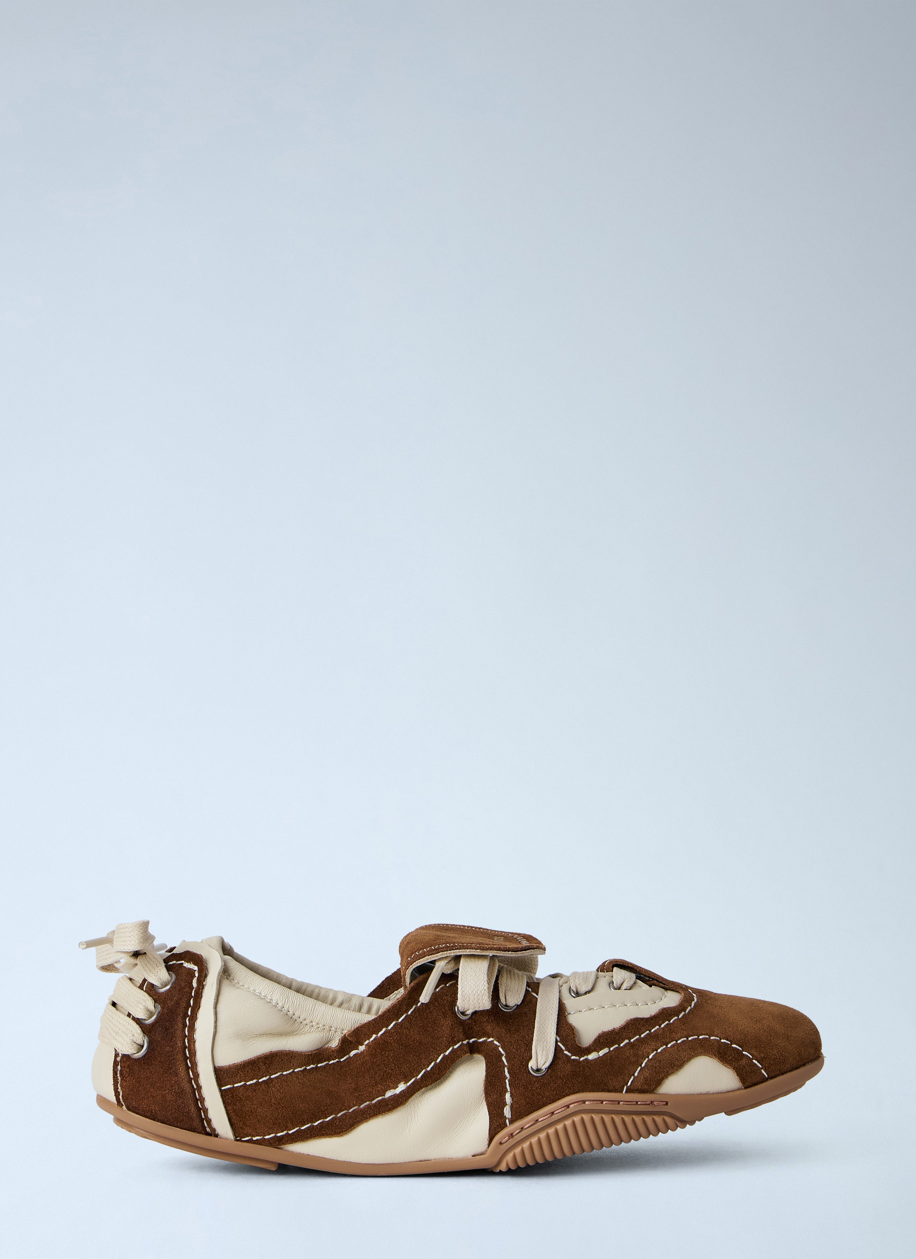Suede overlays ballerina sneakers
