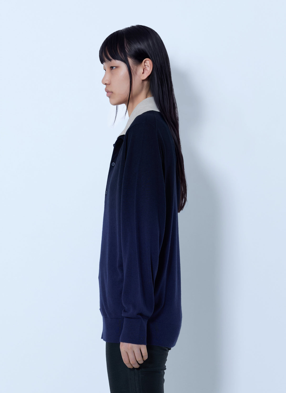 Silk blend polo knit