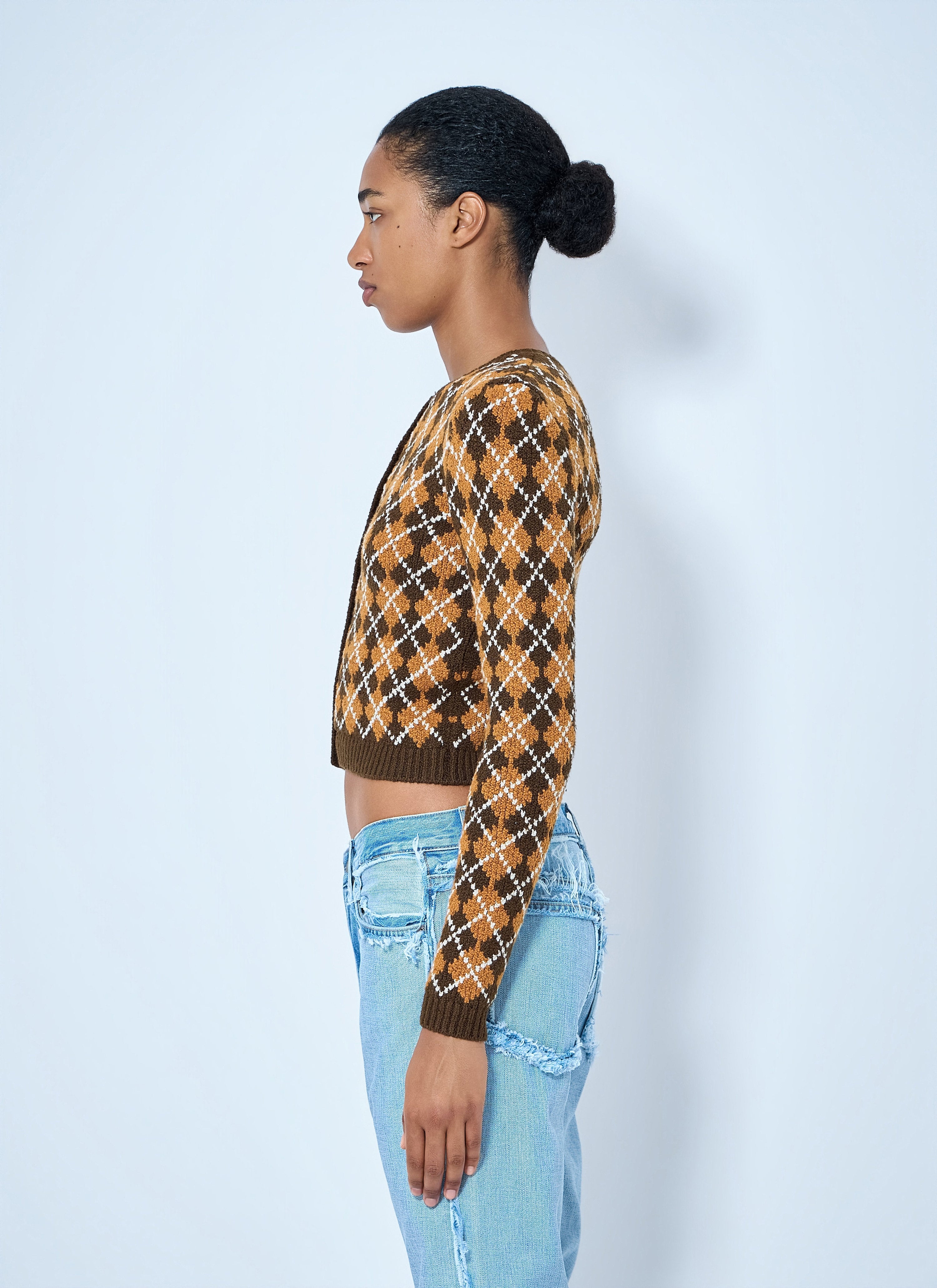 Argyle knit cardigan