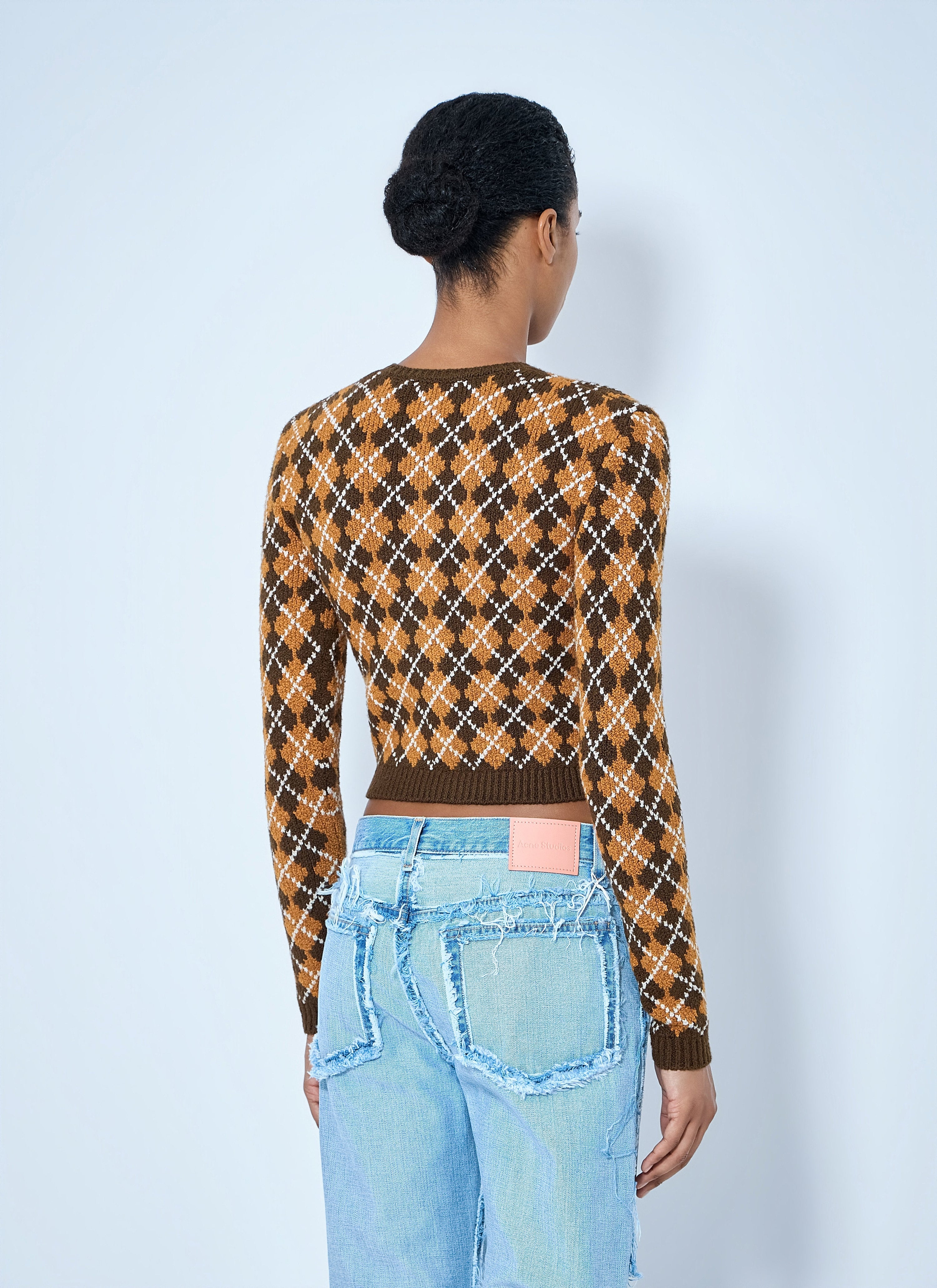 Argyle knit cardigan