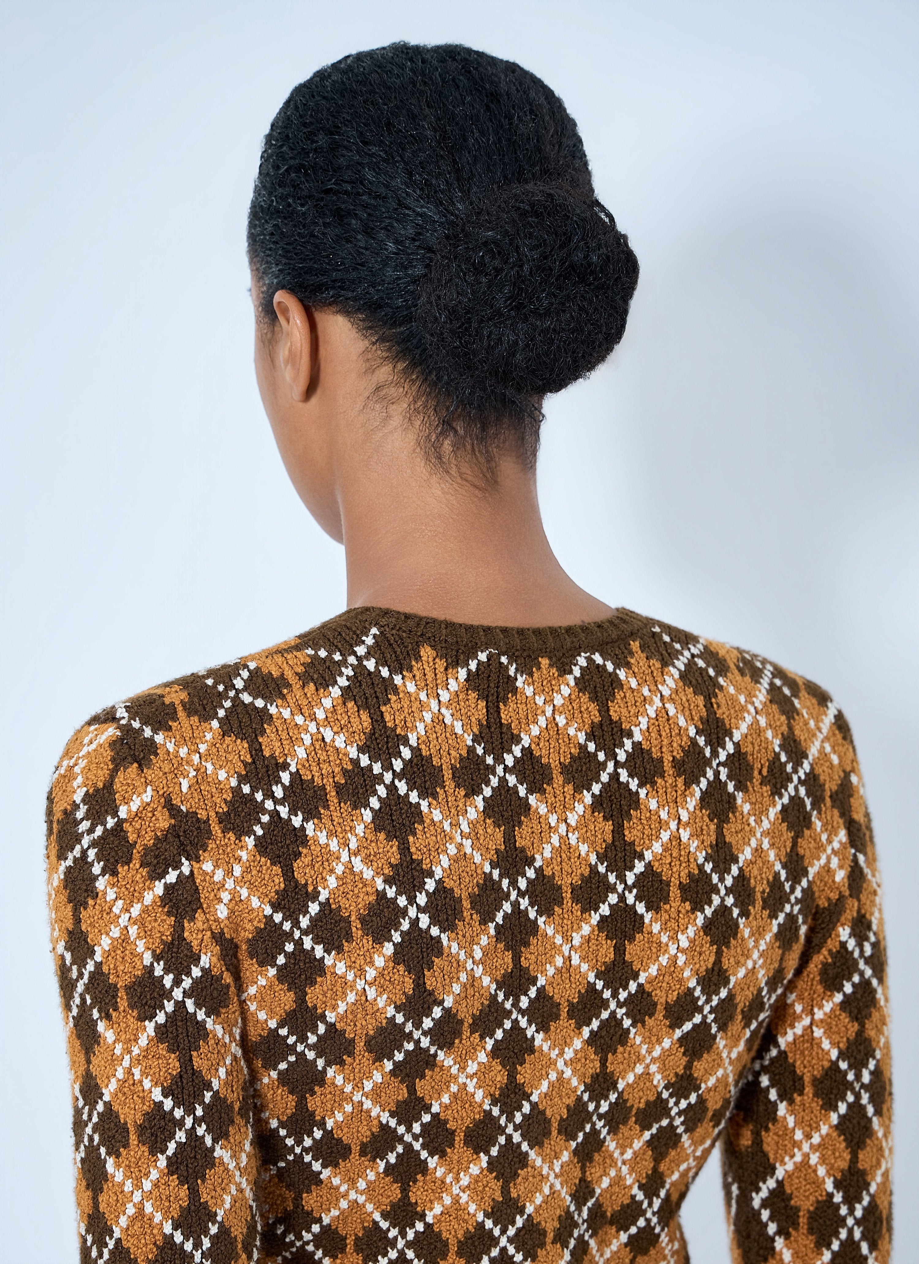 Argyle knit cardigan